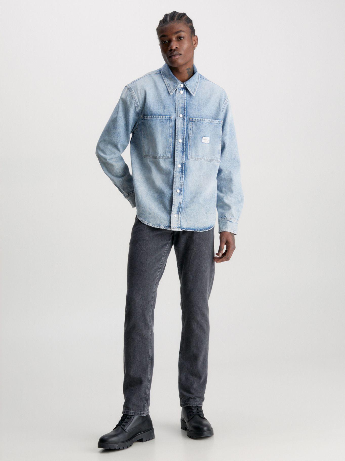 Camisa Relaxed De Mezclilla Azul Calvin Klein-1