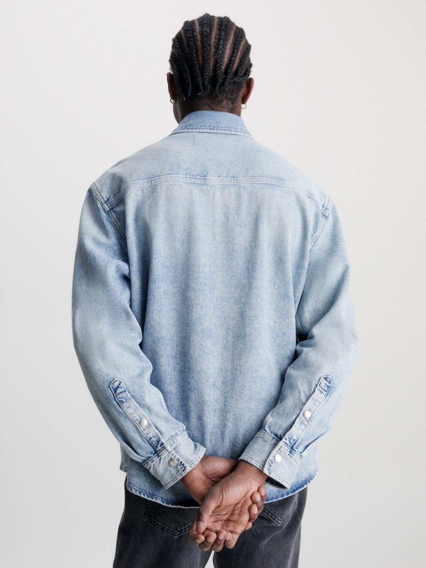 Camisa Relaxed De Mezclilla Azul Calvin Klein-2