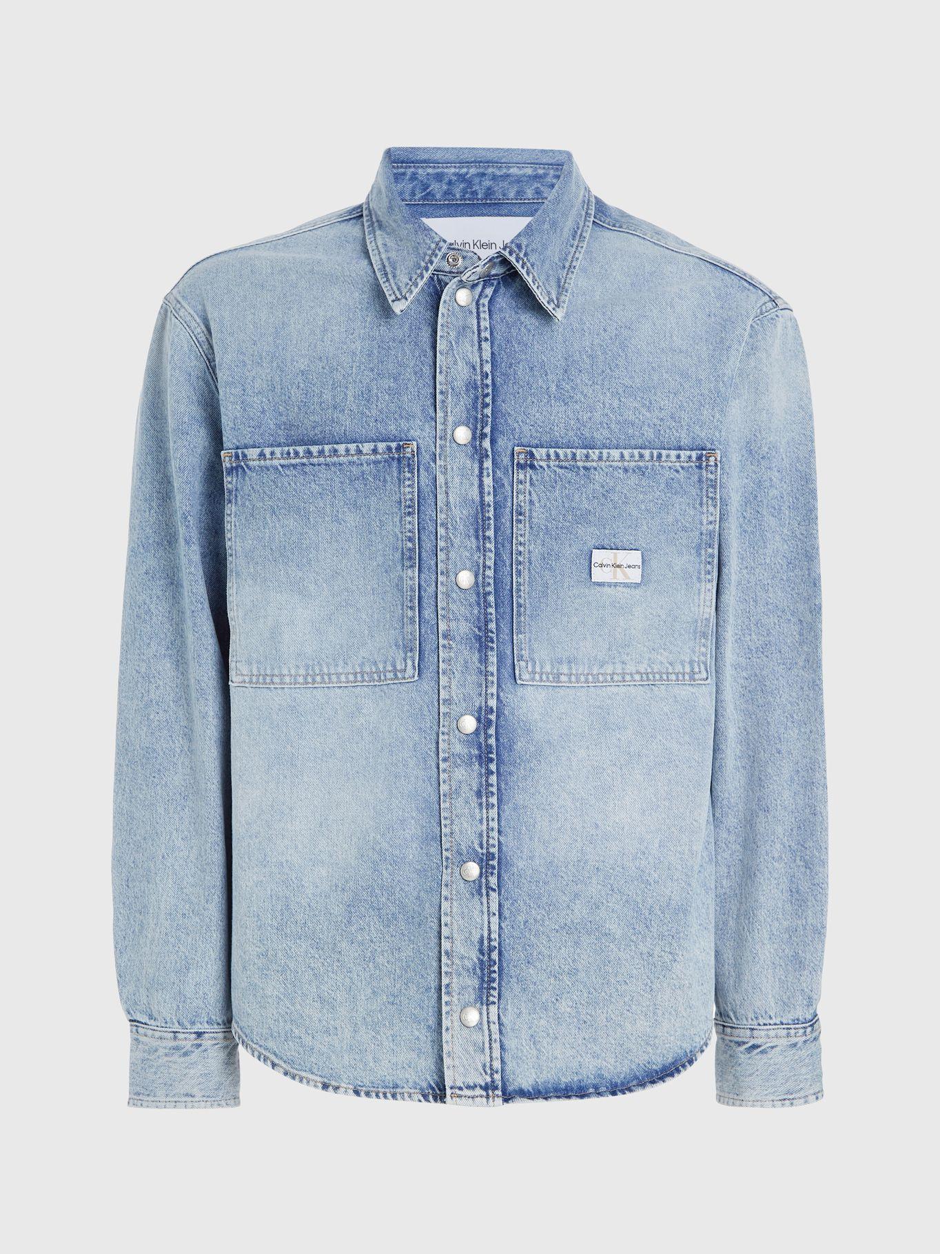 Camisa Relaxed De Mezclilla Azul Calvin Klein-3