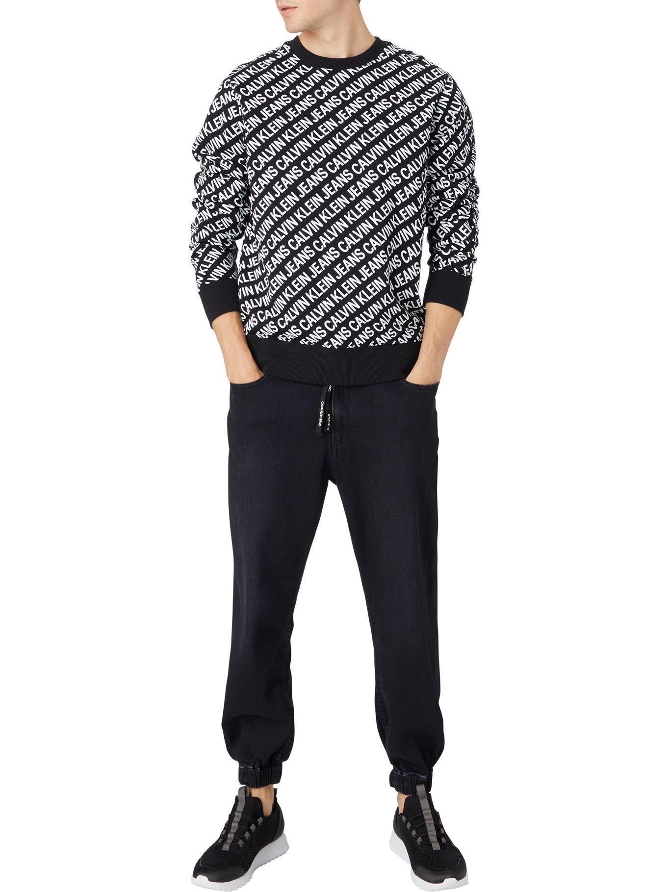 Polerón Aop Diagonal Negro Calvin Klein-0