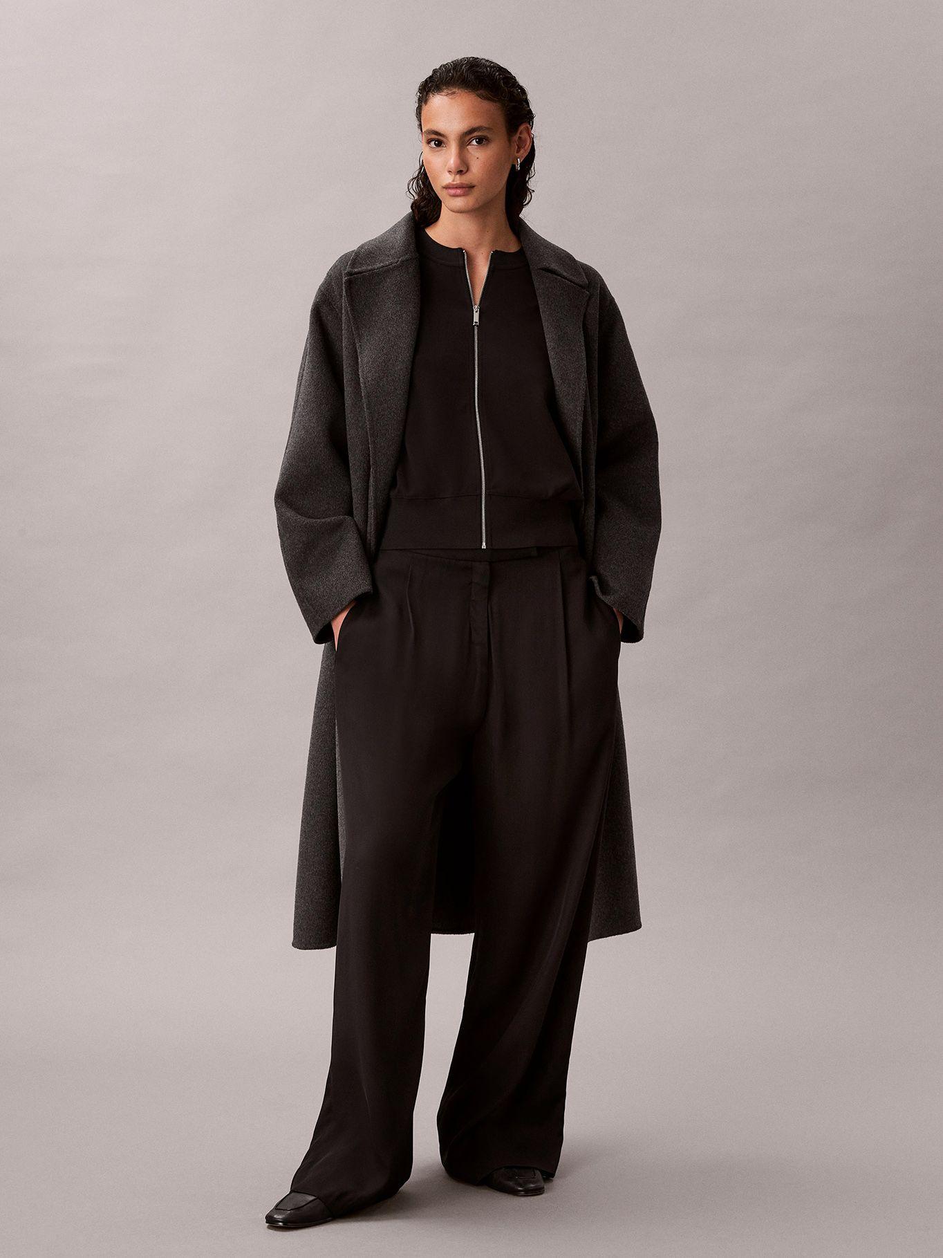 Blusa De Crepé Elástico C Cremallera Negro Calvin Klein-4