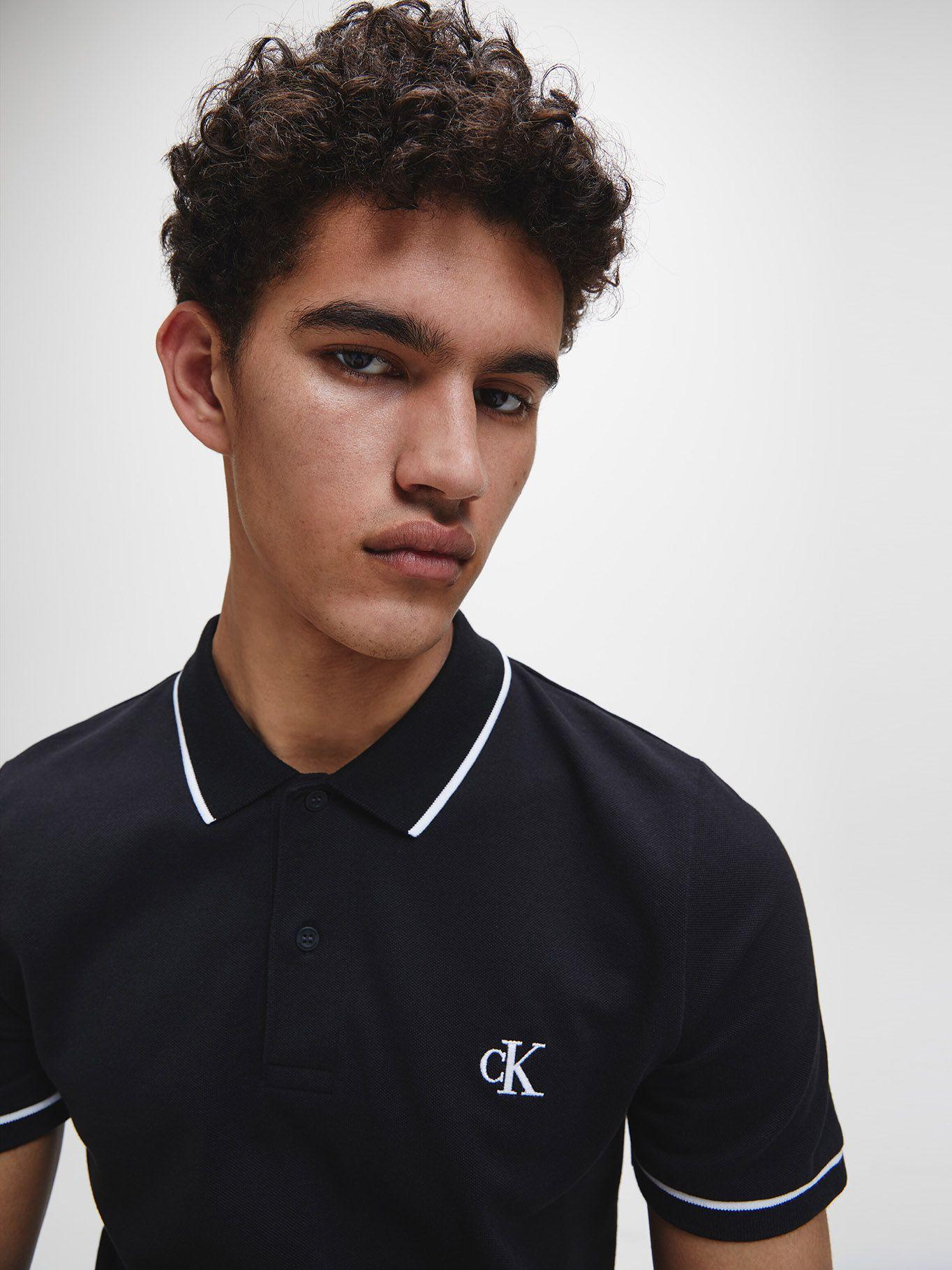Polo Tipping Slim Negro BAE Calvin Klein-3