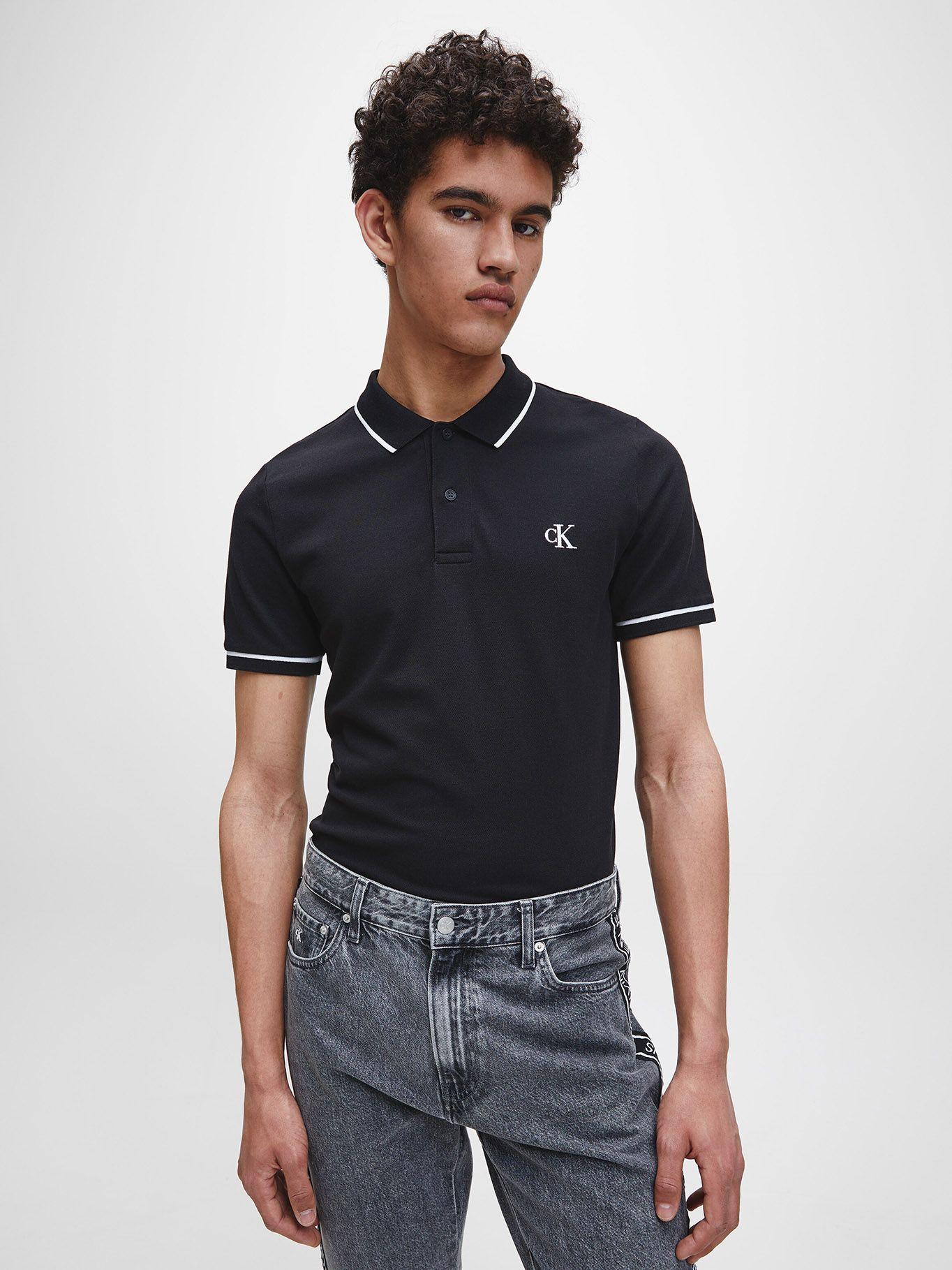 Polo Tipping Slim Negro BAE Calvin Klein-0