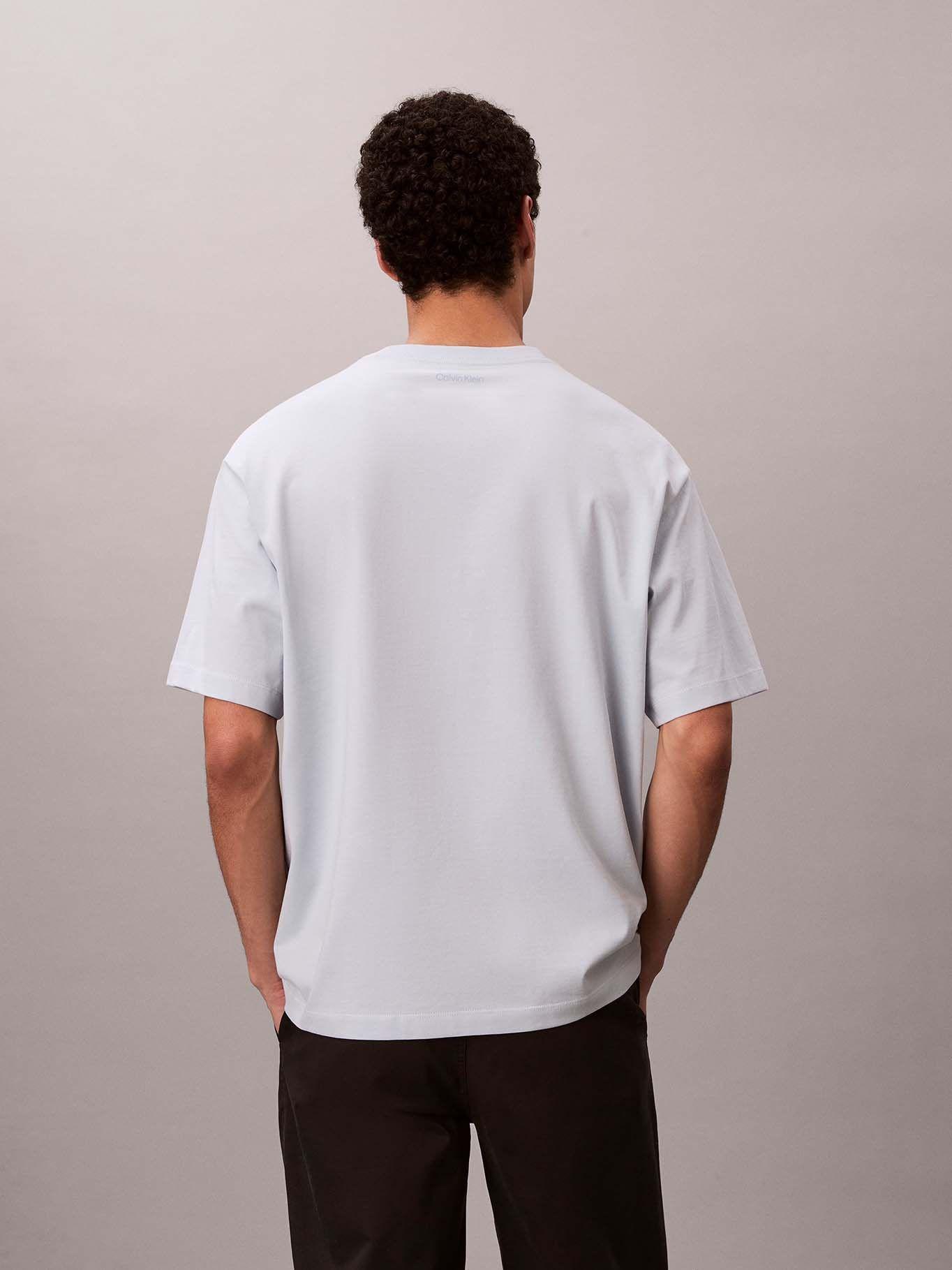 Polera con Gráfico de Emblema Celeste Calvin Klein-2