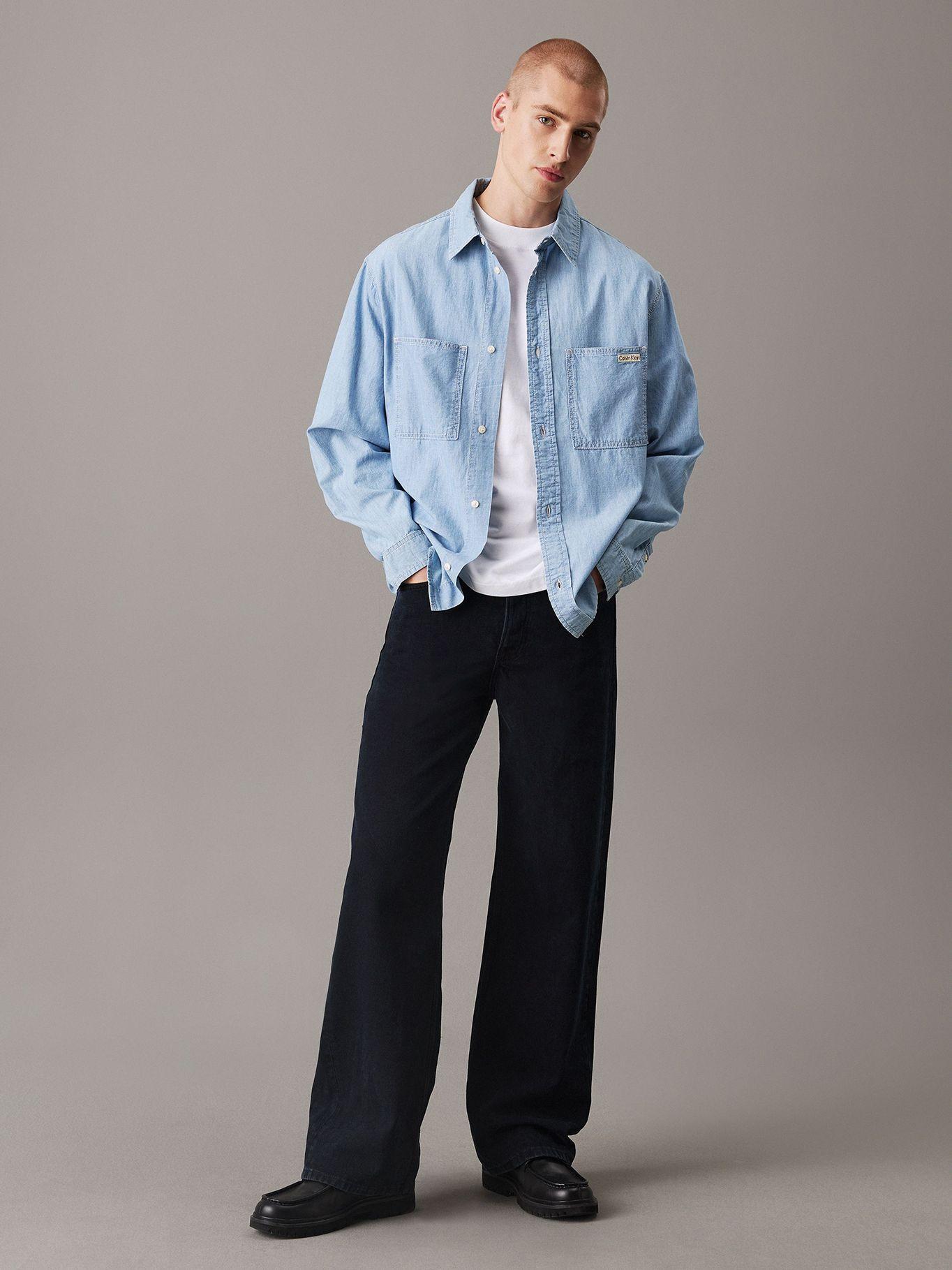 Camisa Easy Chambray Celeste Calvin Klein-1