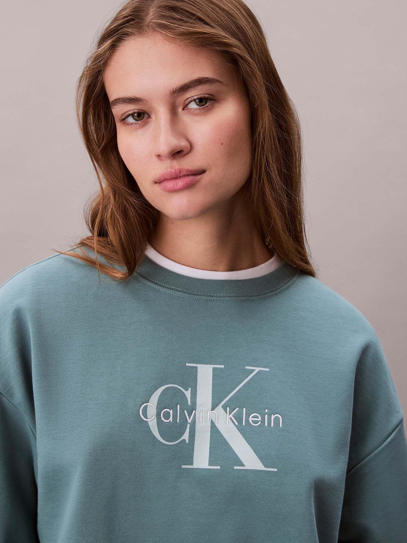 Polerón Relaxed con Logo Estampado Verde Calvin Klein-5