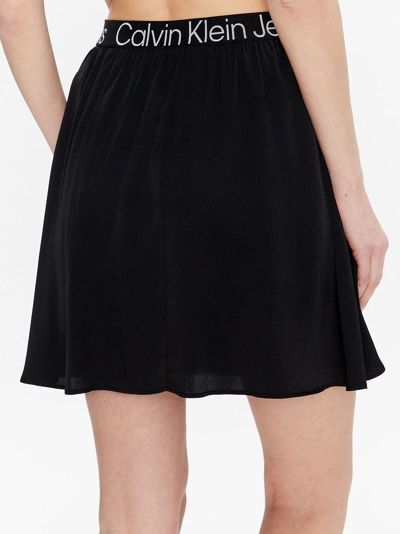 Minifalda con cinturilla con logo Negro Calvin Klein-1