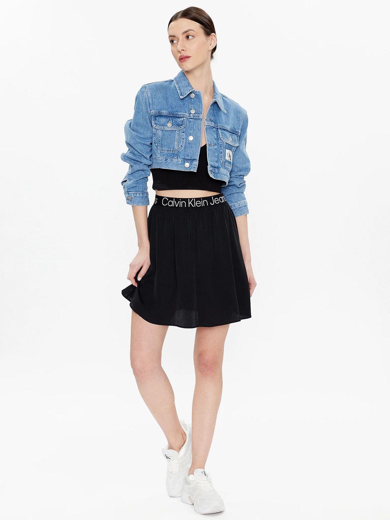 Minifalda con cinturilla con logo Negro Calvin Klein-4