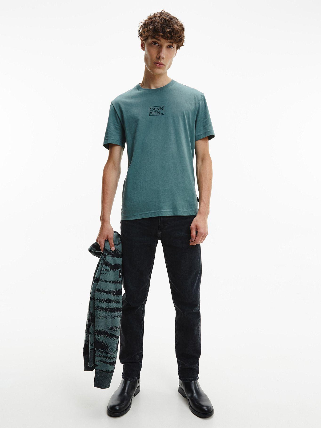Polera Chest Box Logo Verde Calvin Klein-1