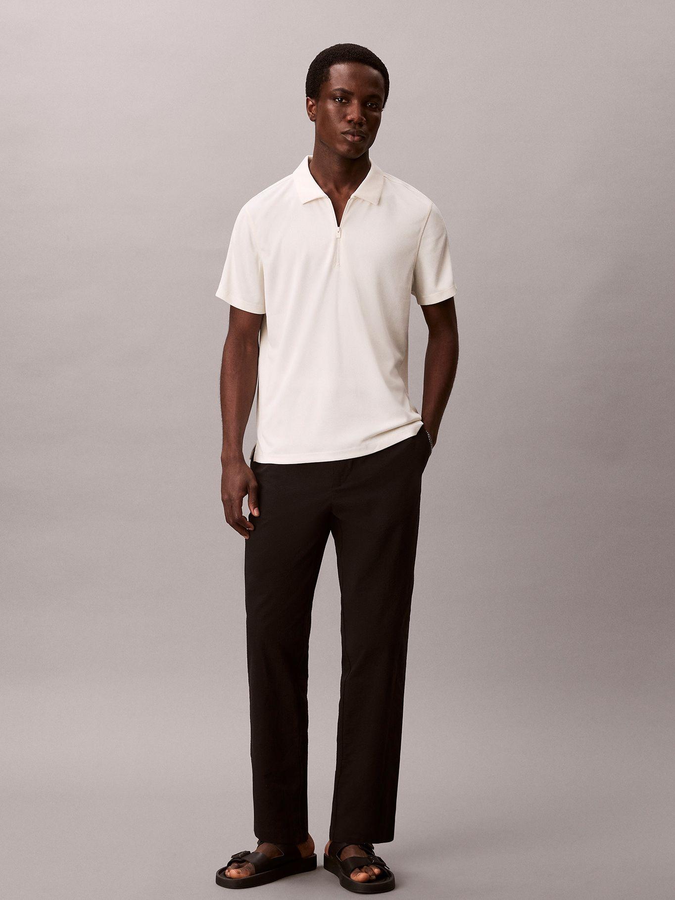 Polo Slim Stretch de Malla Piqué Blanco Calvin Klein-1