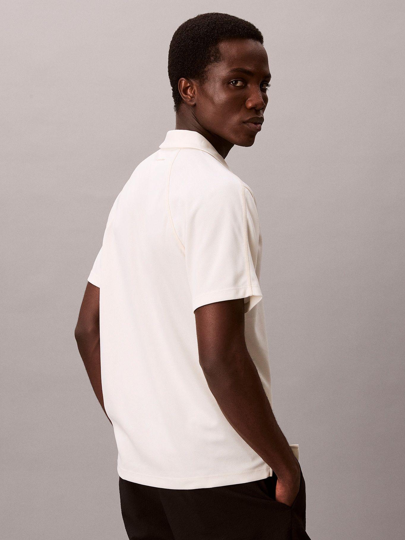 Polo Slim Stretch de Malla Piqué Blanco Calvin Klein-2