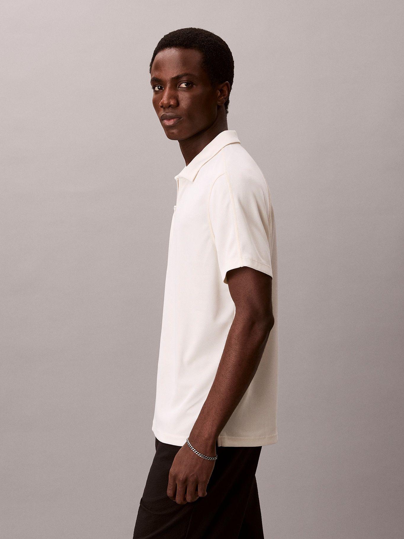 Polo Slim Stretch de Malla Piqué Blanco Calvin Klein-3