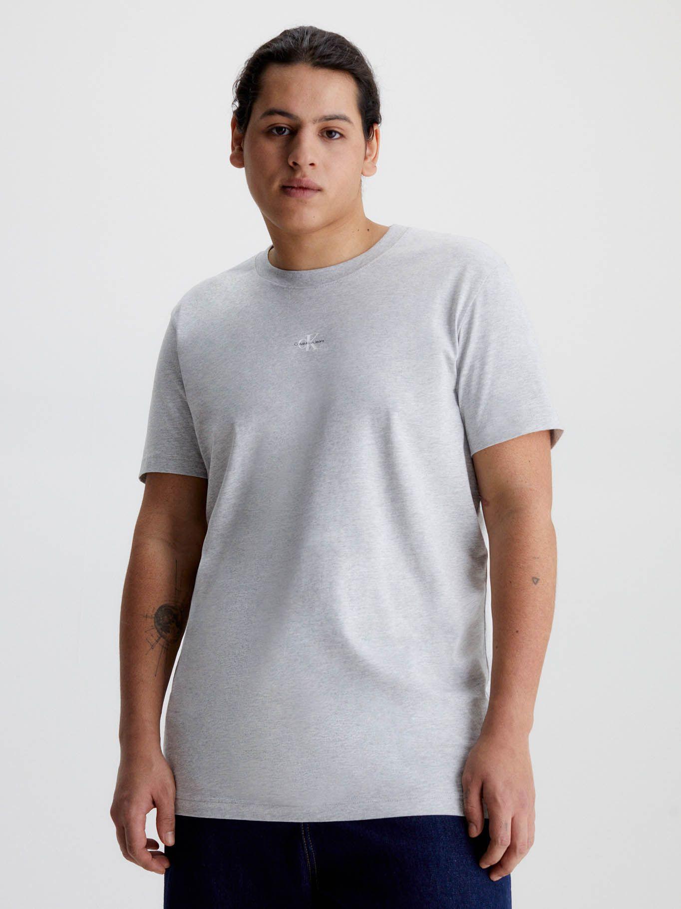 Camiseta de algodón orgánico con monograma Gris Calvin Klein J30J322466-P01-4
