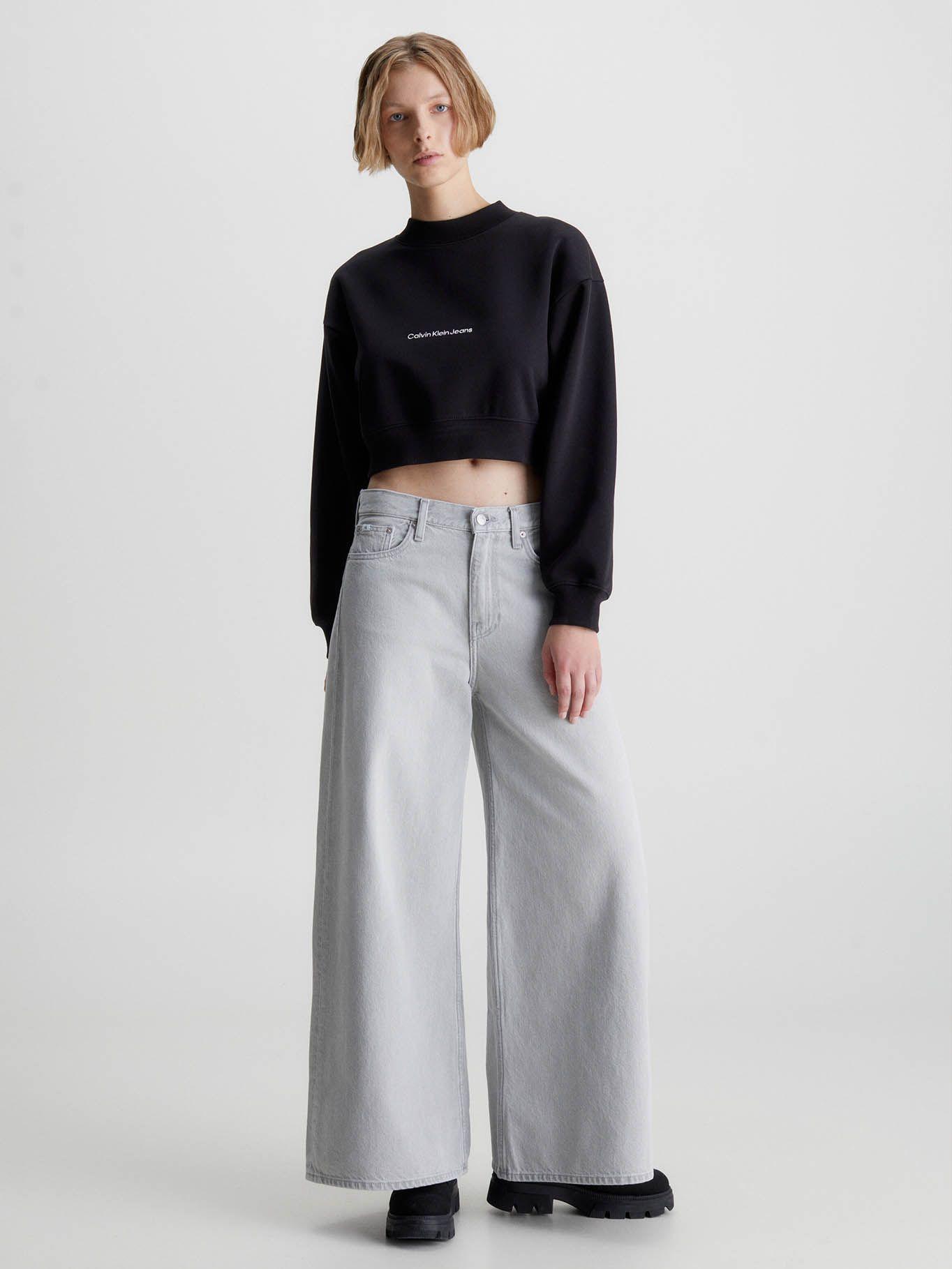Sudadera Cropped Negro Calvin Klein-1