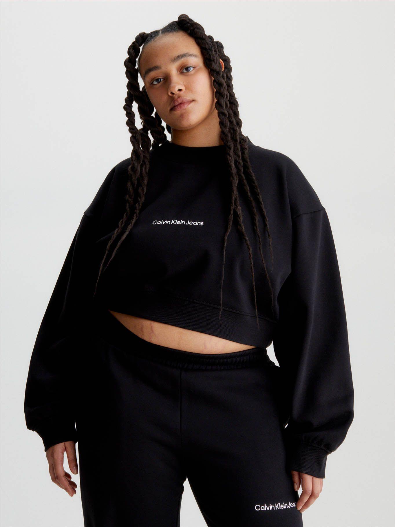 Sudadera Cropped Negro Calvin Klein-4