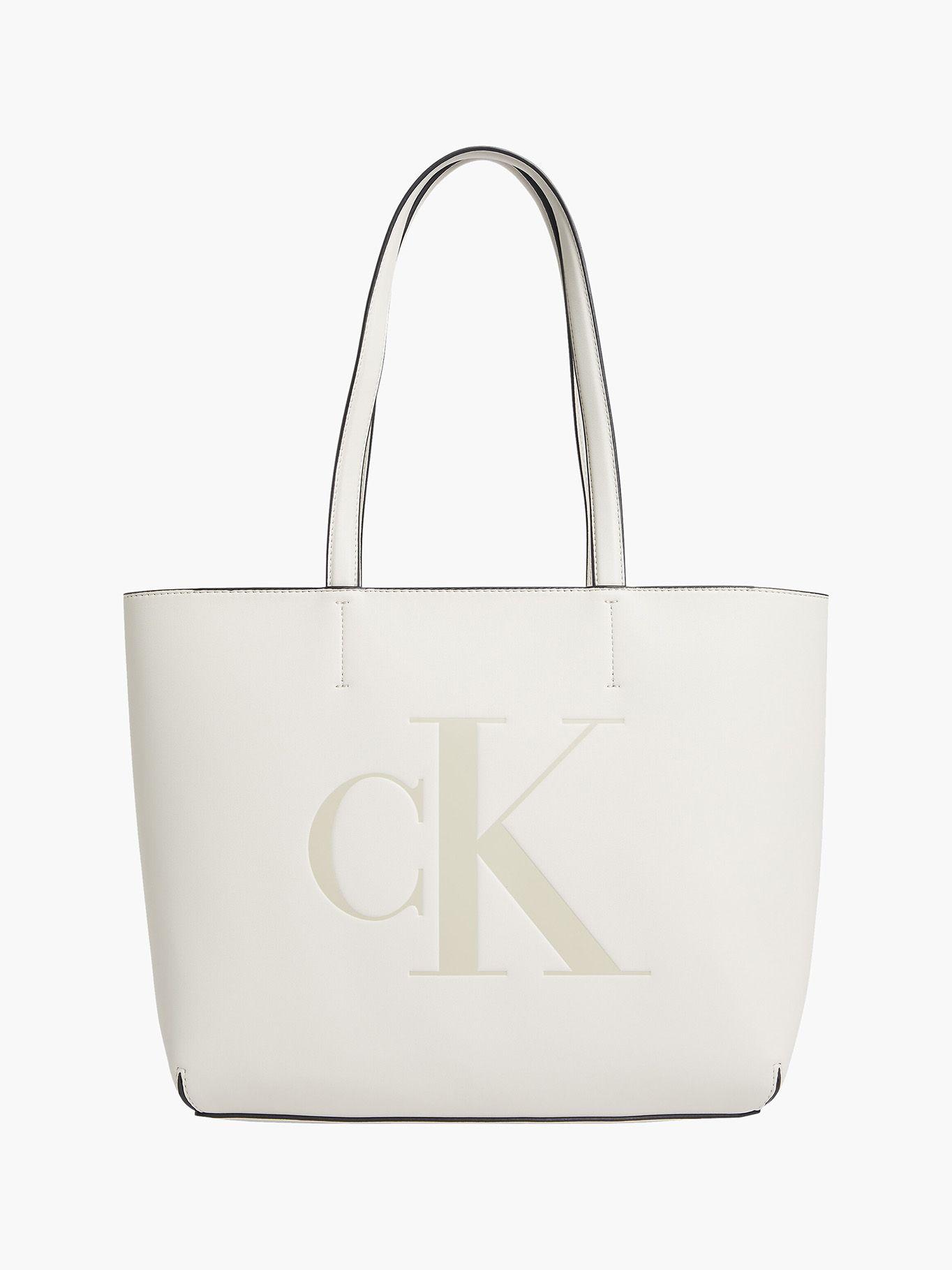 Cartera Sculpted Shopper Mono Beige Calvin Klein-0