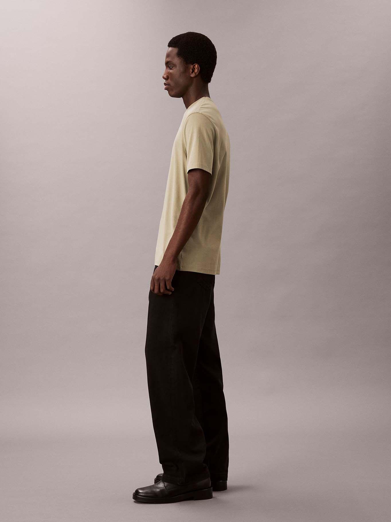 Polera de Algodón de Cuello Redondo Verde Calvin Klein-3