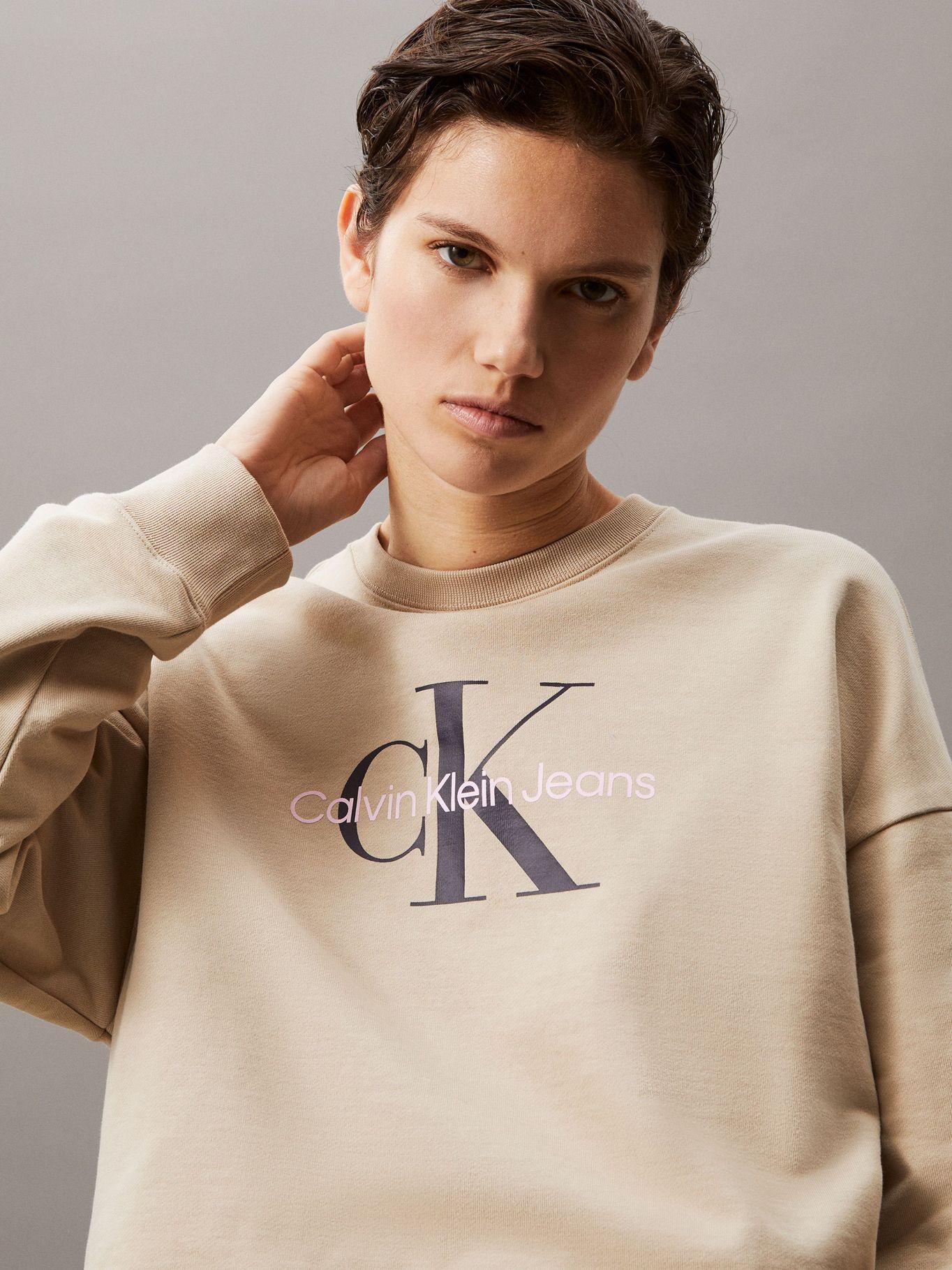 Polerón Relaxed con Logo Estampado Beige Calvin Klein-3