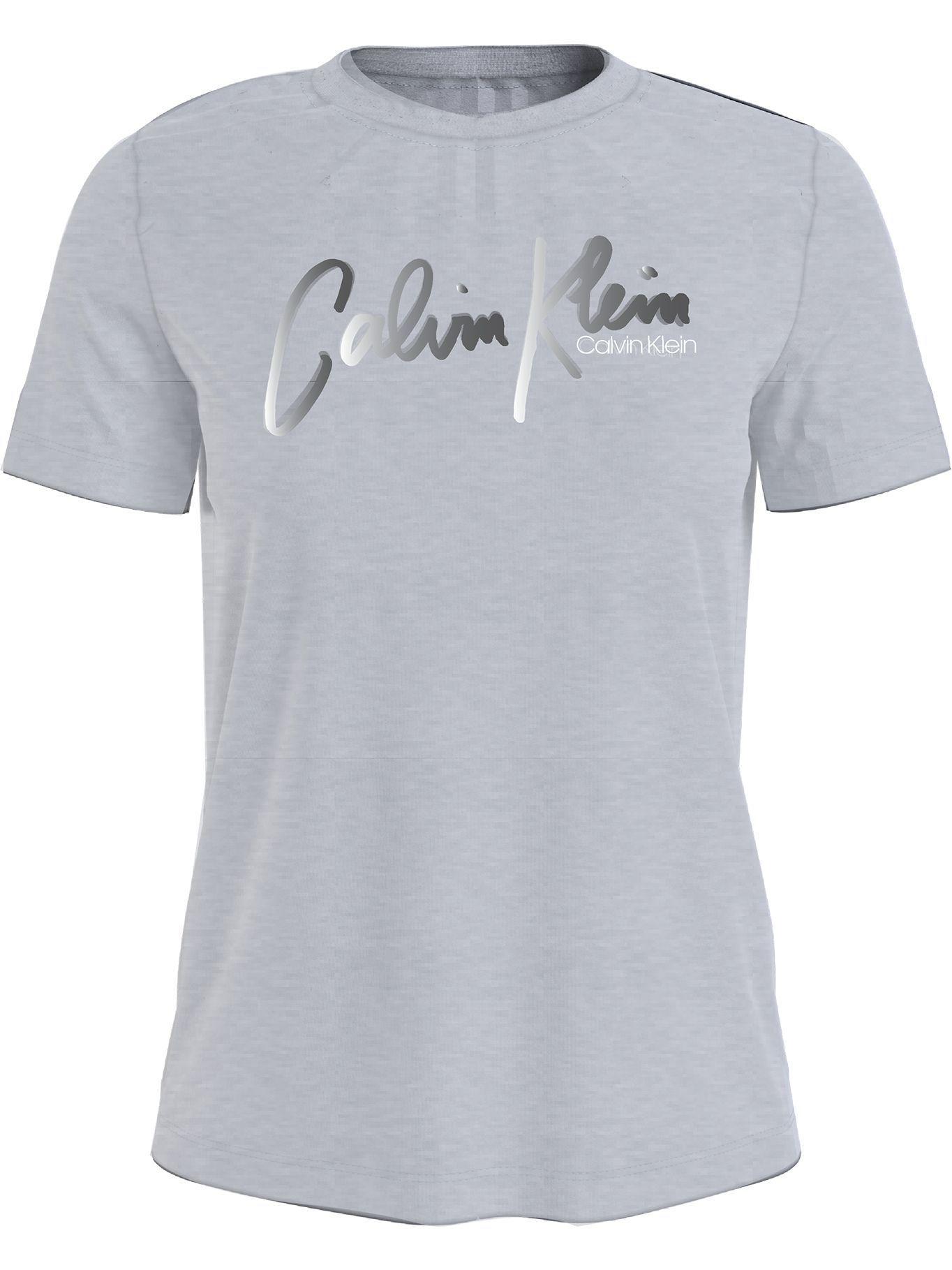 Polera Shine Scribble Logo Gris Calvin Klein-0
