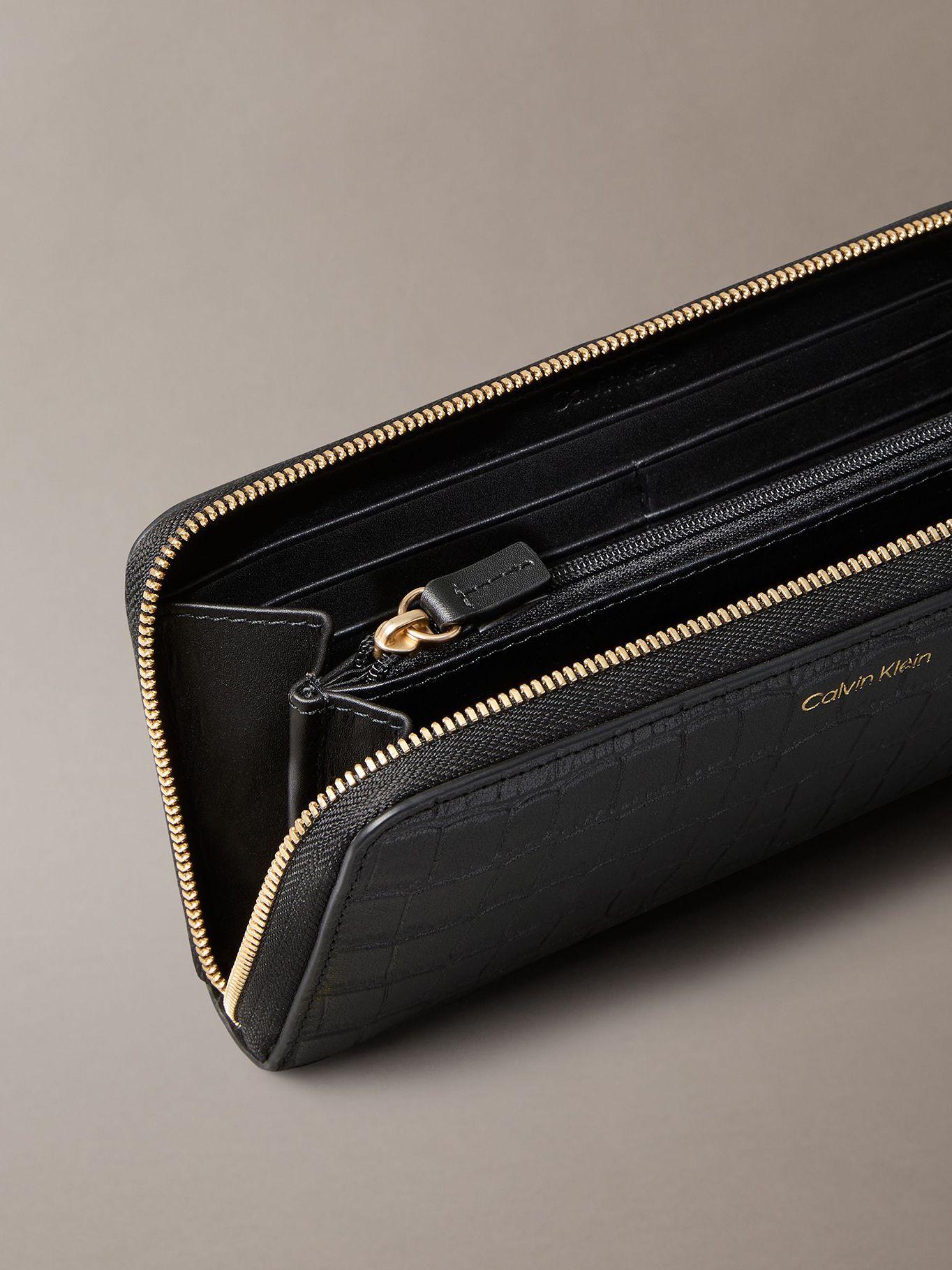 Billetera Cocodrilo Con Rfid Negro Calvin Klein-2