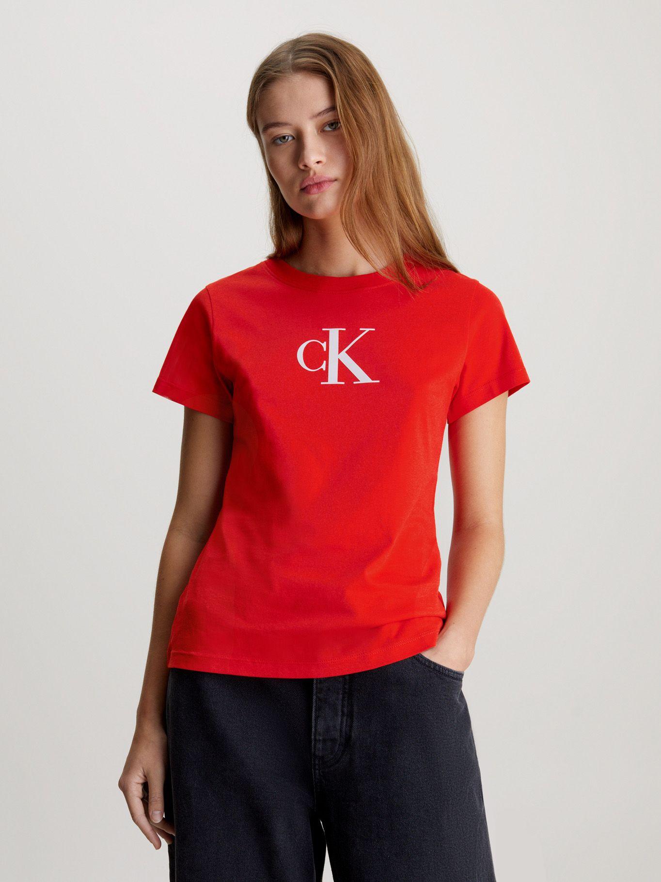 Polera Satin Ck Slim Rojo Calvin Klein-0