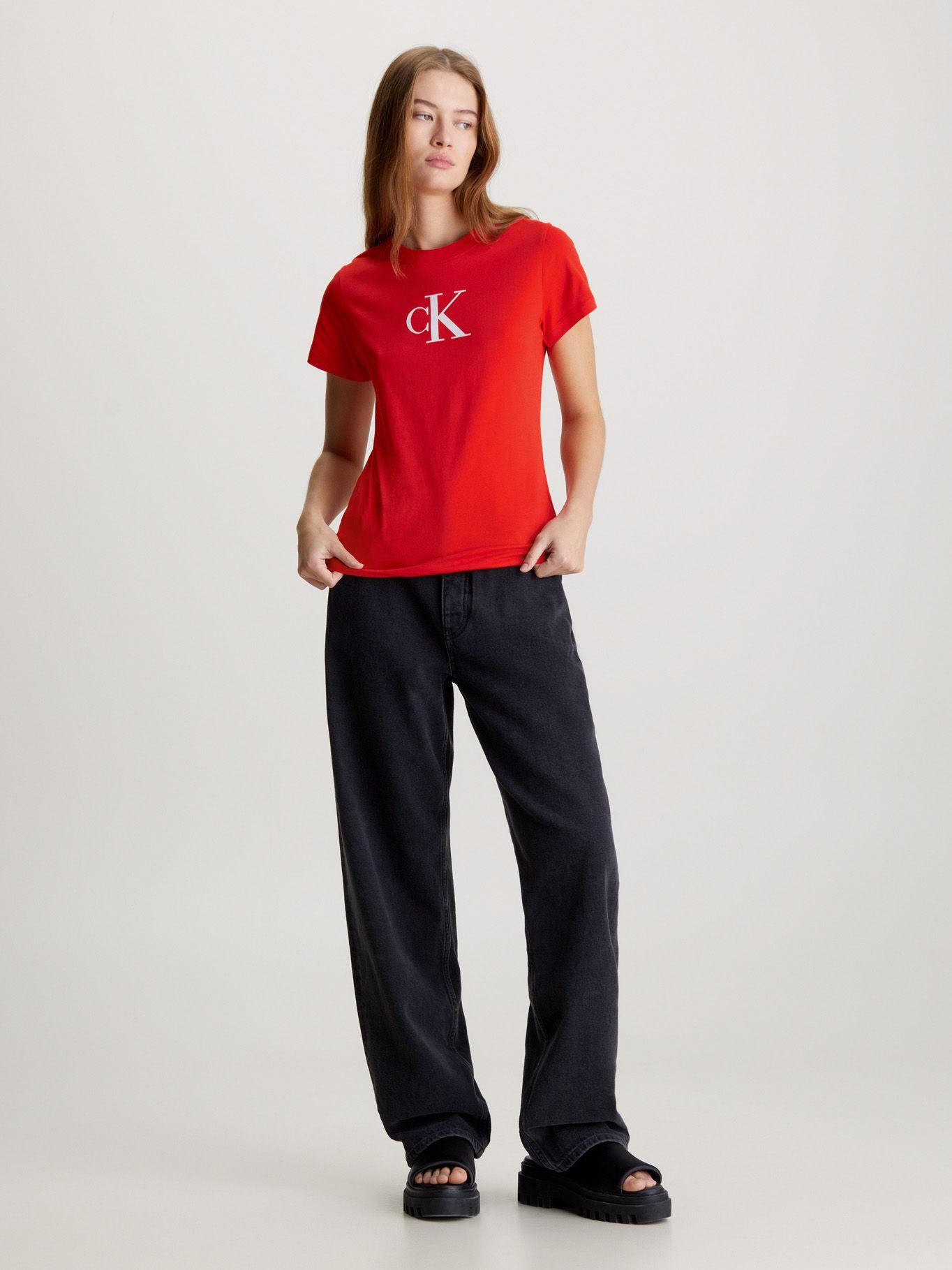 Polera Satin Ck Slim Rojo Calvin Klein-1