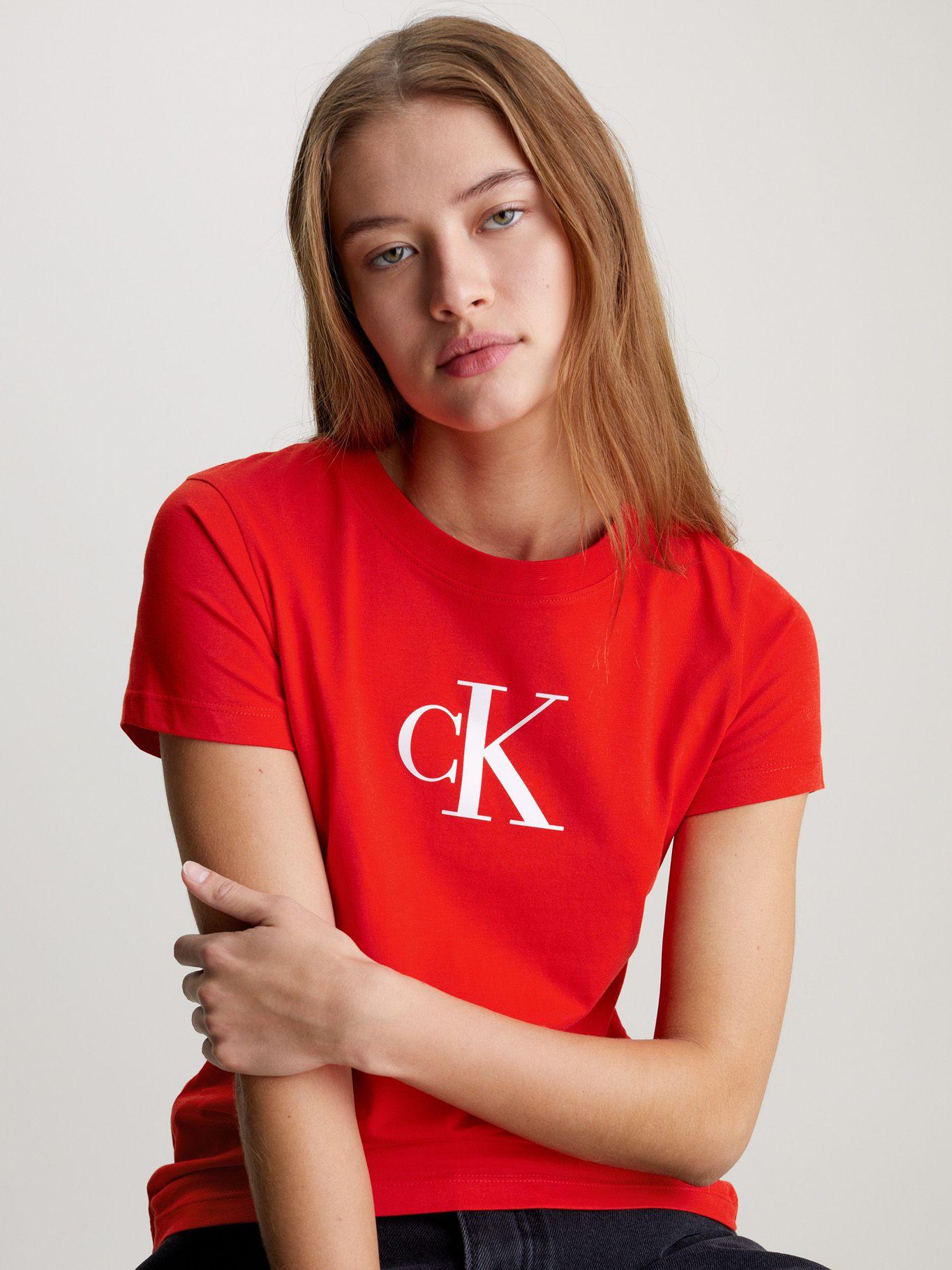 Polera Satin Ck Slim Rojo Calvin Klein-3