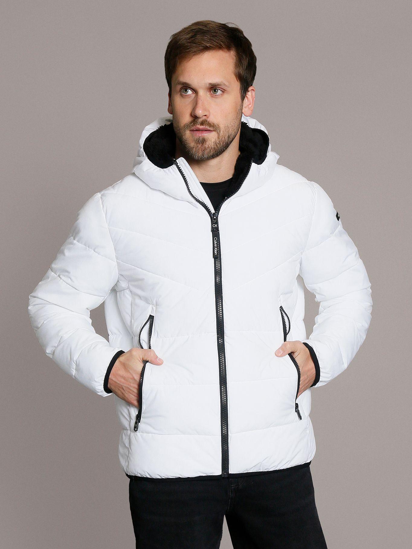 Parka con Gorro Stretch Blanco Calvin Klein-0