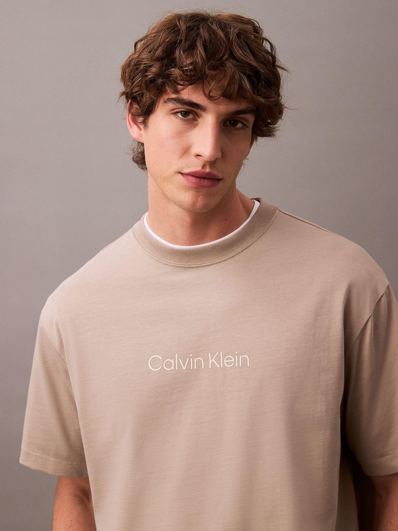 Polera Relaxed con Logo Beige Calvin Klein-3