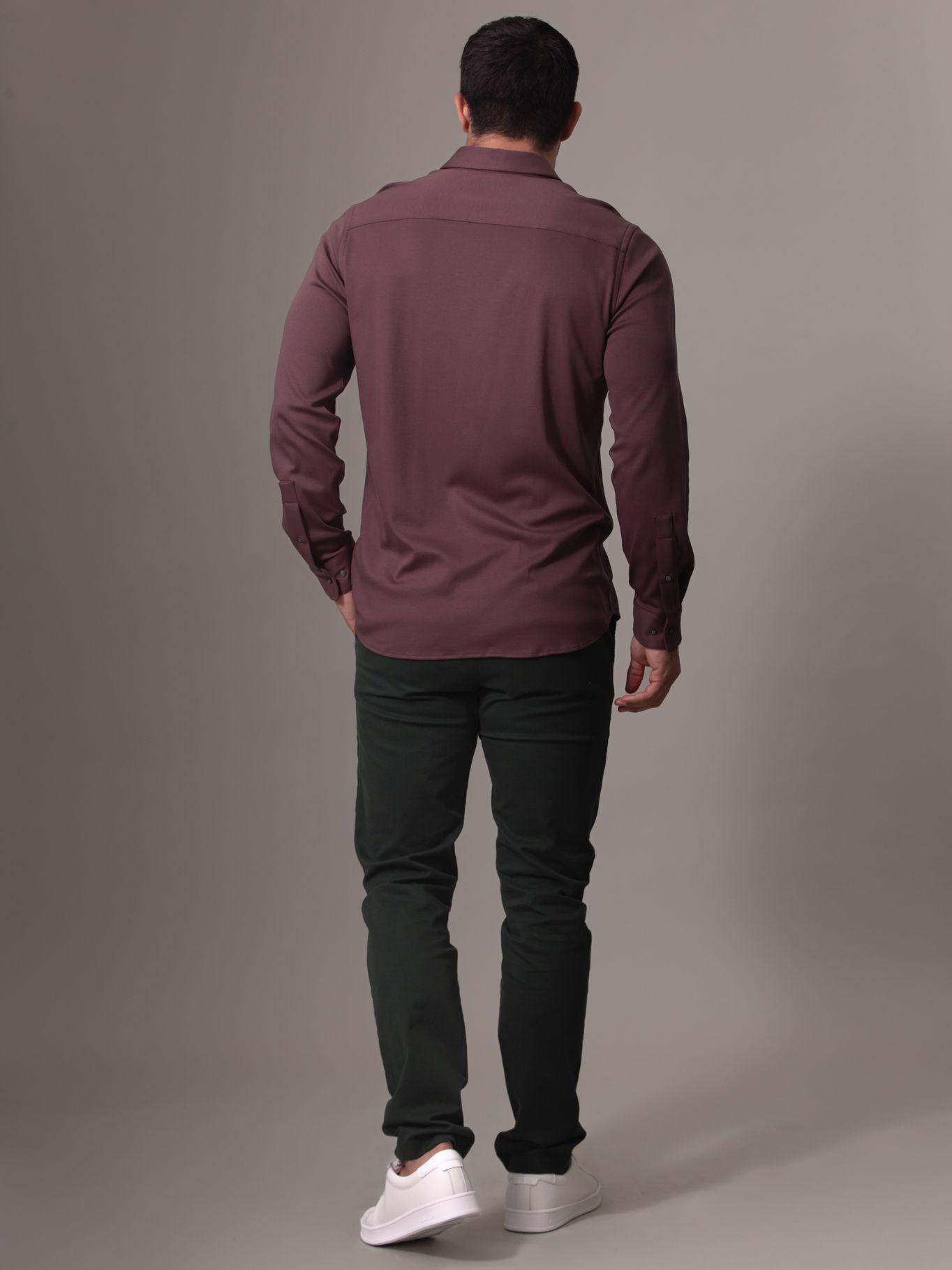 Camisa de punto slim suave Burdeo Calvin Klein-2