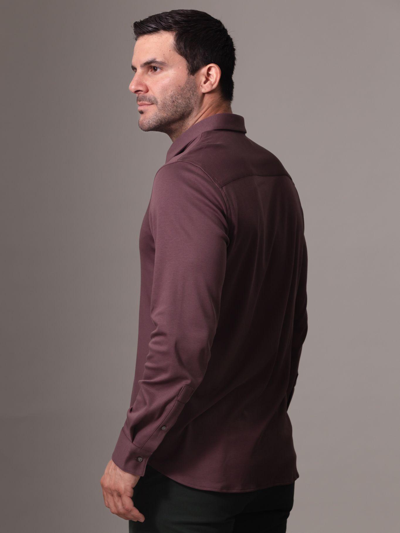 Camisa de punto slim suave Burdeo Calvin Klein-3