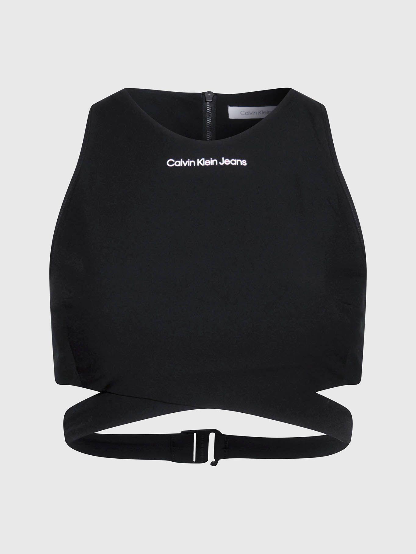 Top recorte y cremallera en la espalda Negro Calvin Klein-4