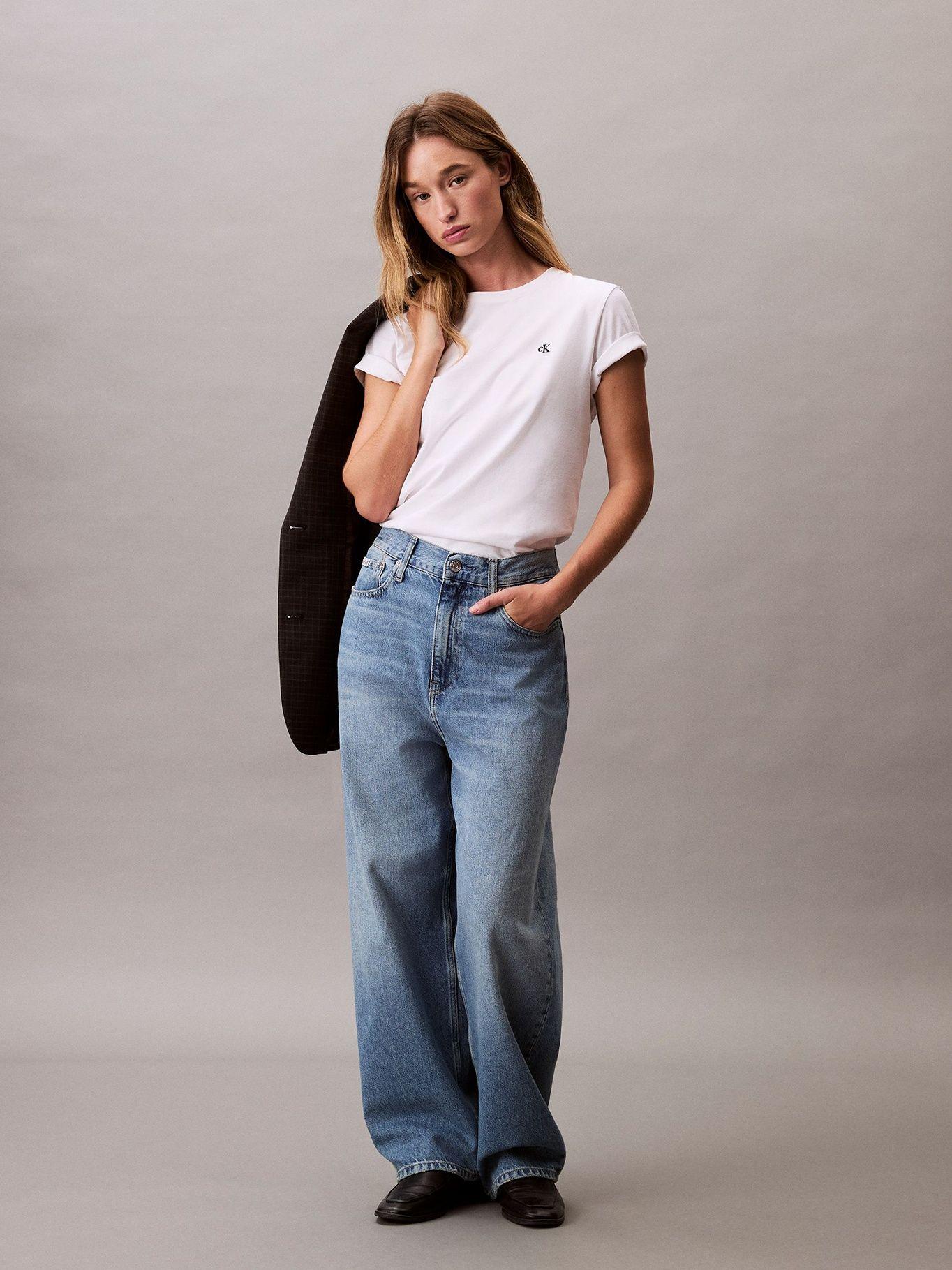 Polera de Algodón Logo de Archivo Blanco Calvin Klein-1