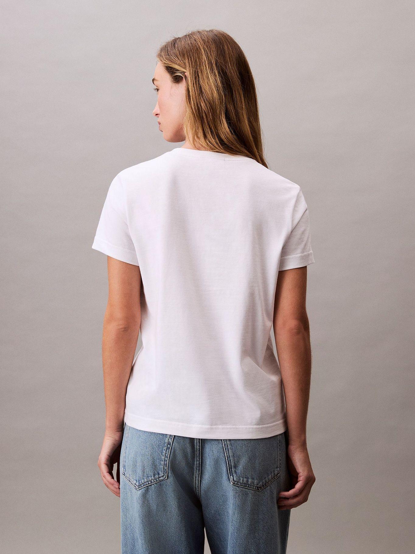 Polera de Algodón Logo de Archivo Blanco Calvin Klein-2