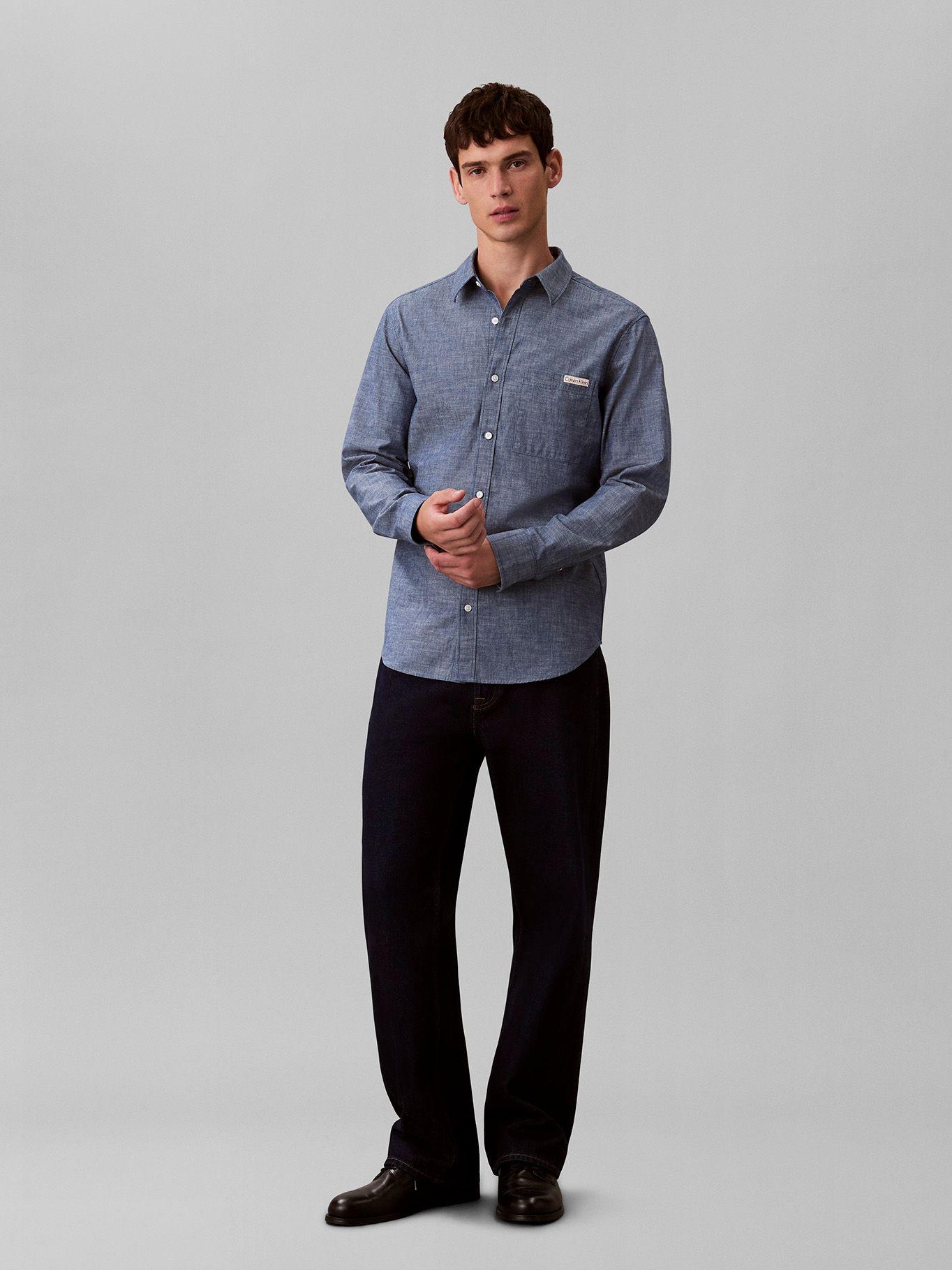 Camisa de Chambray Azul Calvin Klein-1