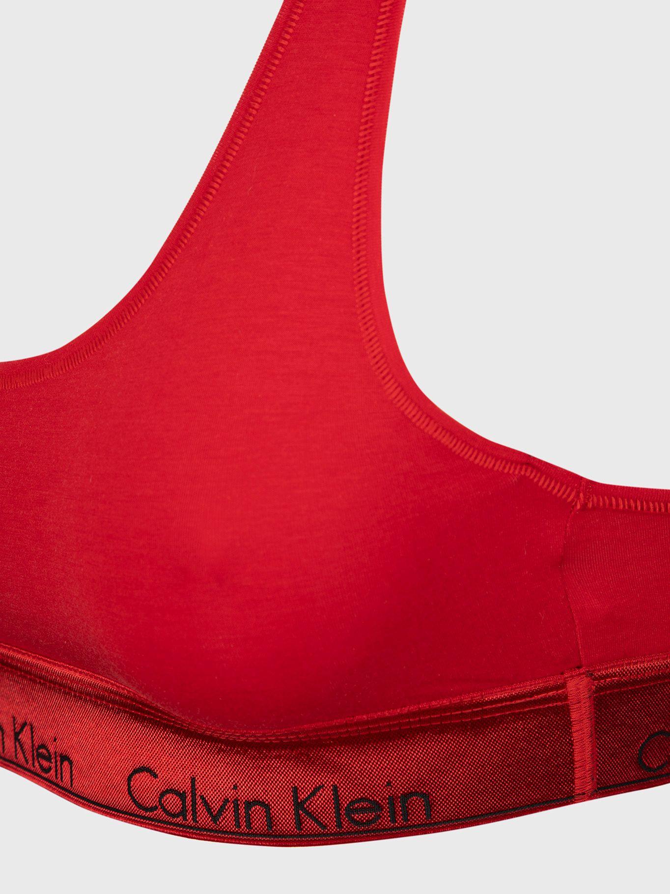 Bralette Modern Cotton Metallic Rojo Calvin Klein-2