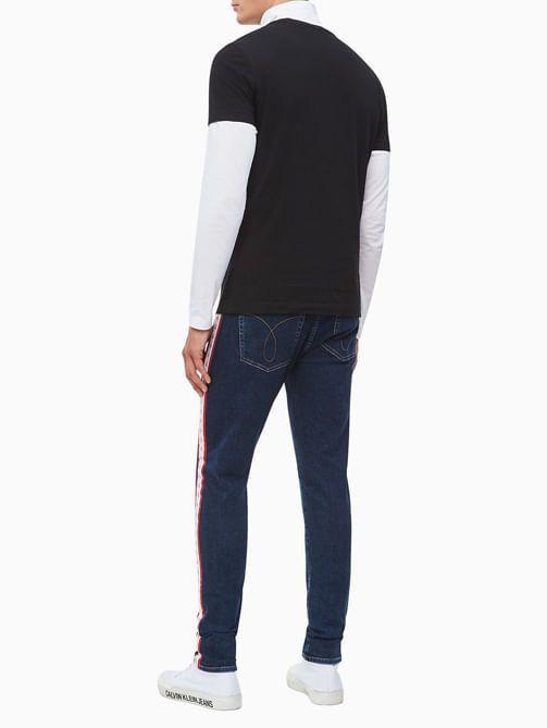 Polera Institutional Logo Negro-Rojo Calvin Klein-1