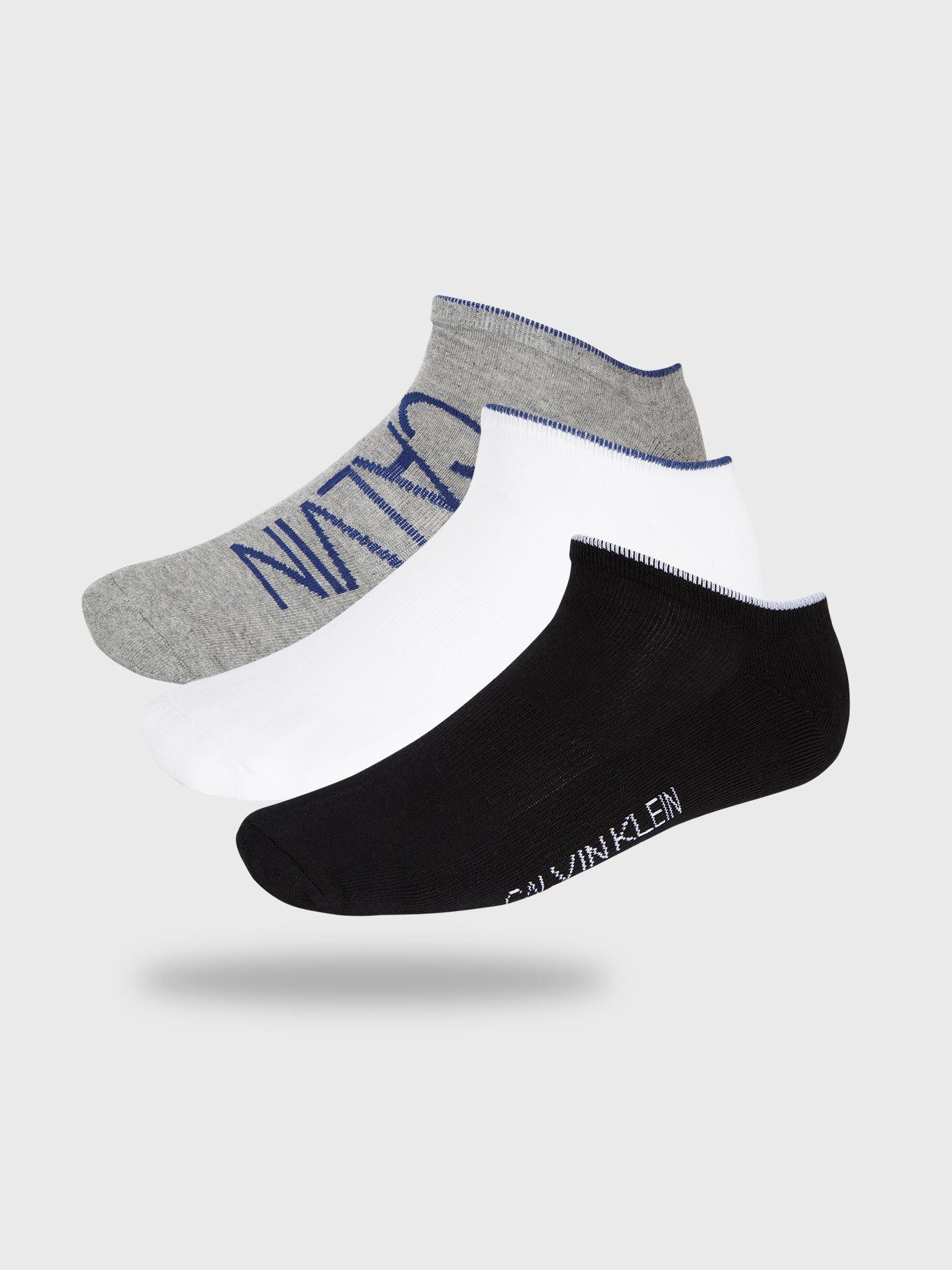 Pack 3 Calcetines Ankle Gris Calvin Klein-0