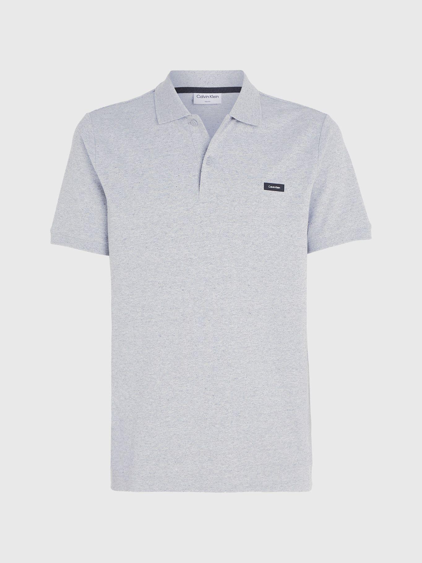 Polo Stretch Slim Button Gris Calvin Klein-4