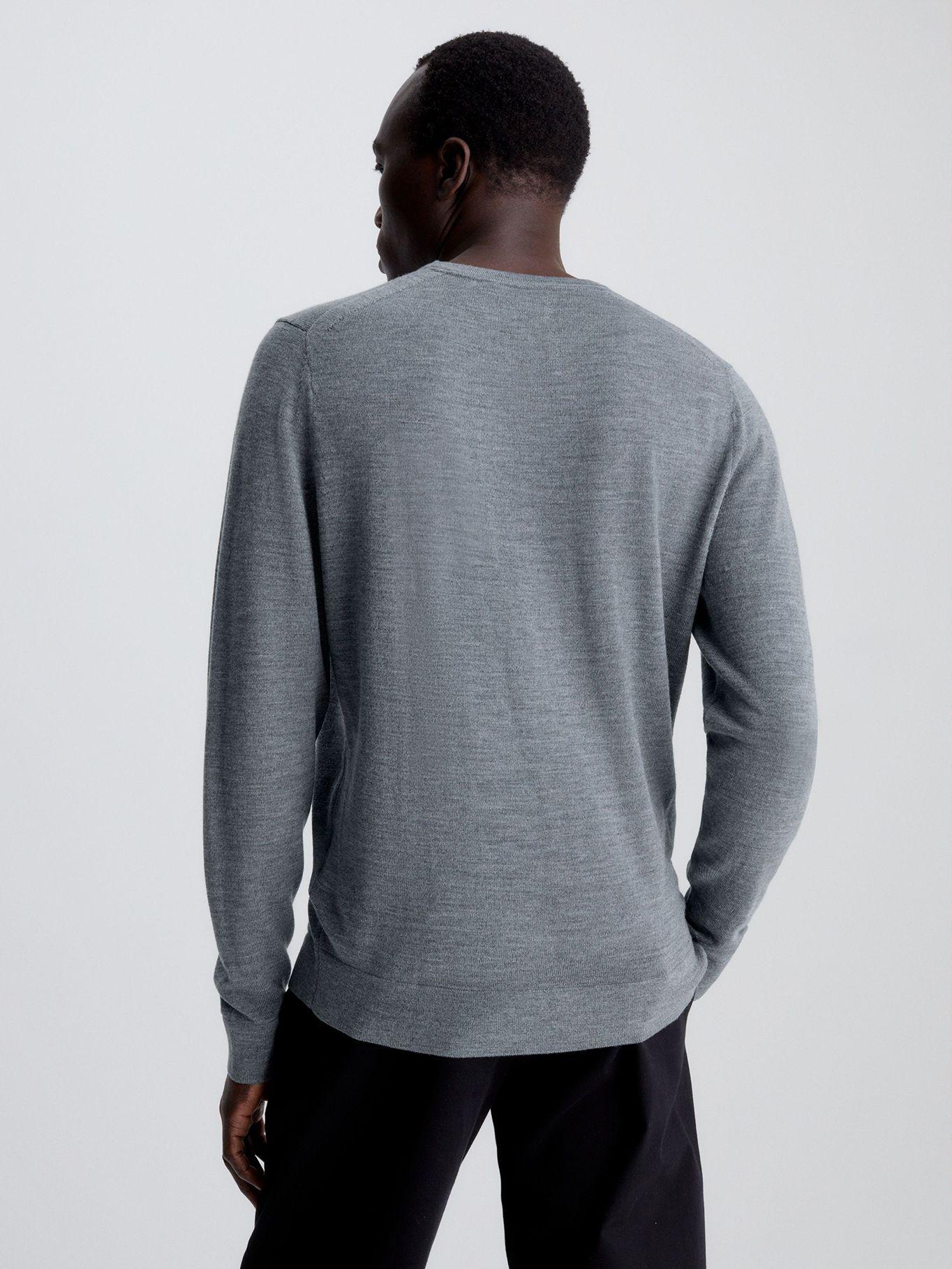 Sweater Superior Wool Crew Neck Swea Gris Calvin Klein-2