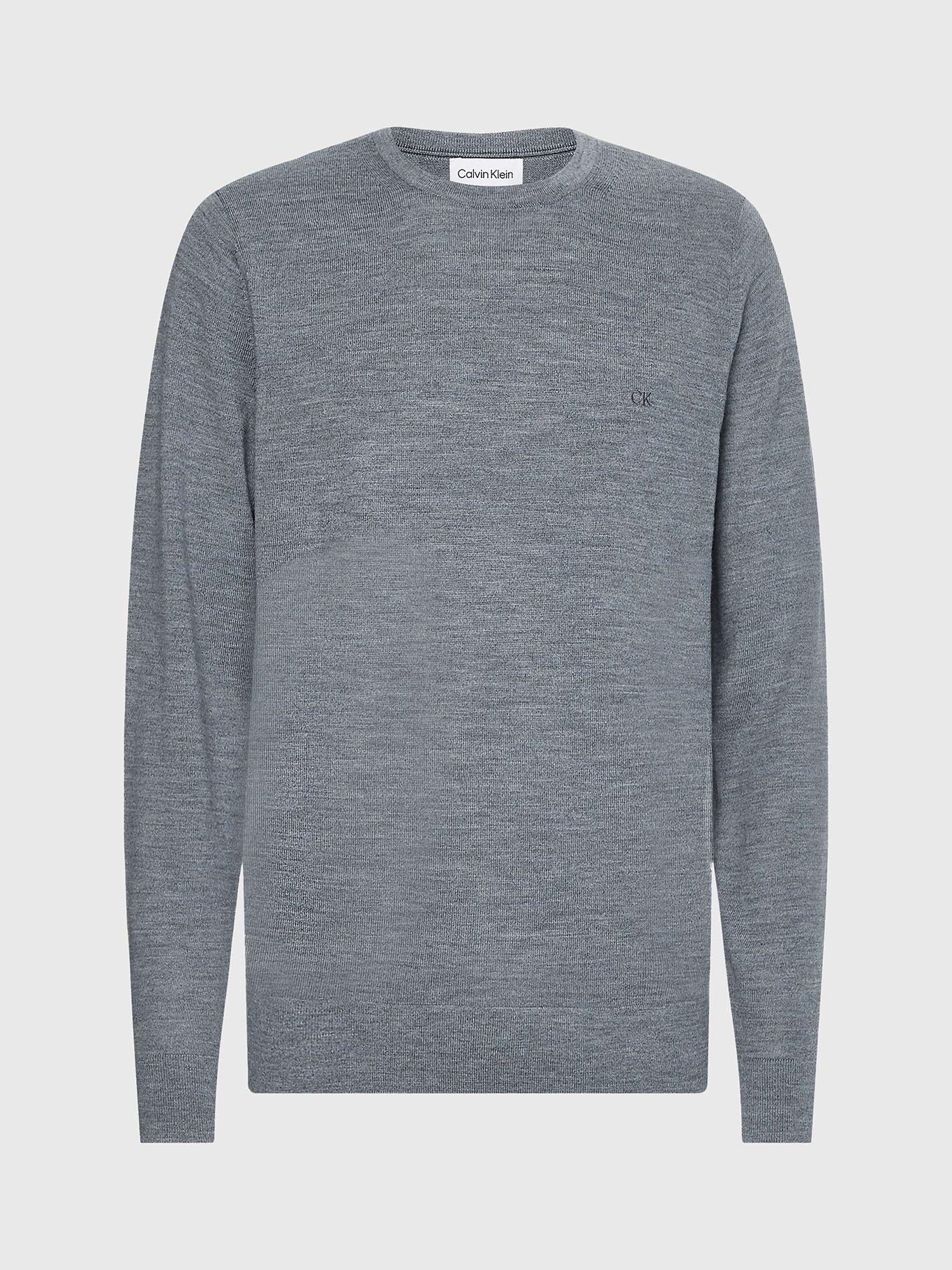 Sweater Superior Wool Crew Neck Swea Gris Calvin Klein-4