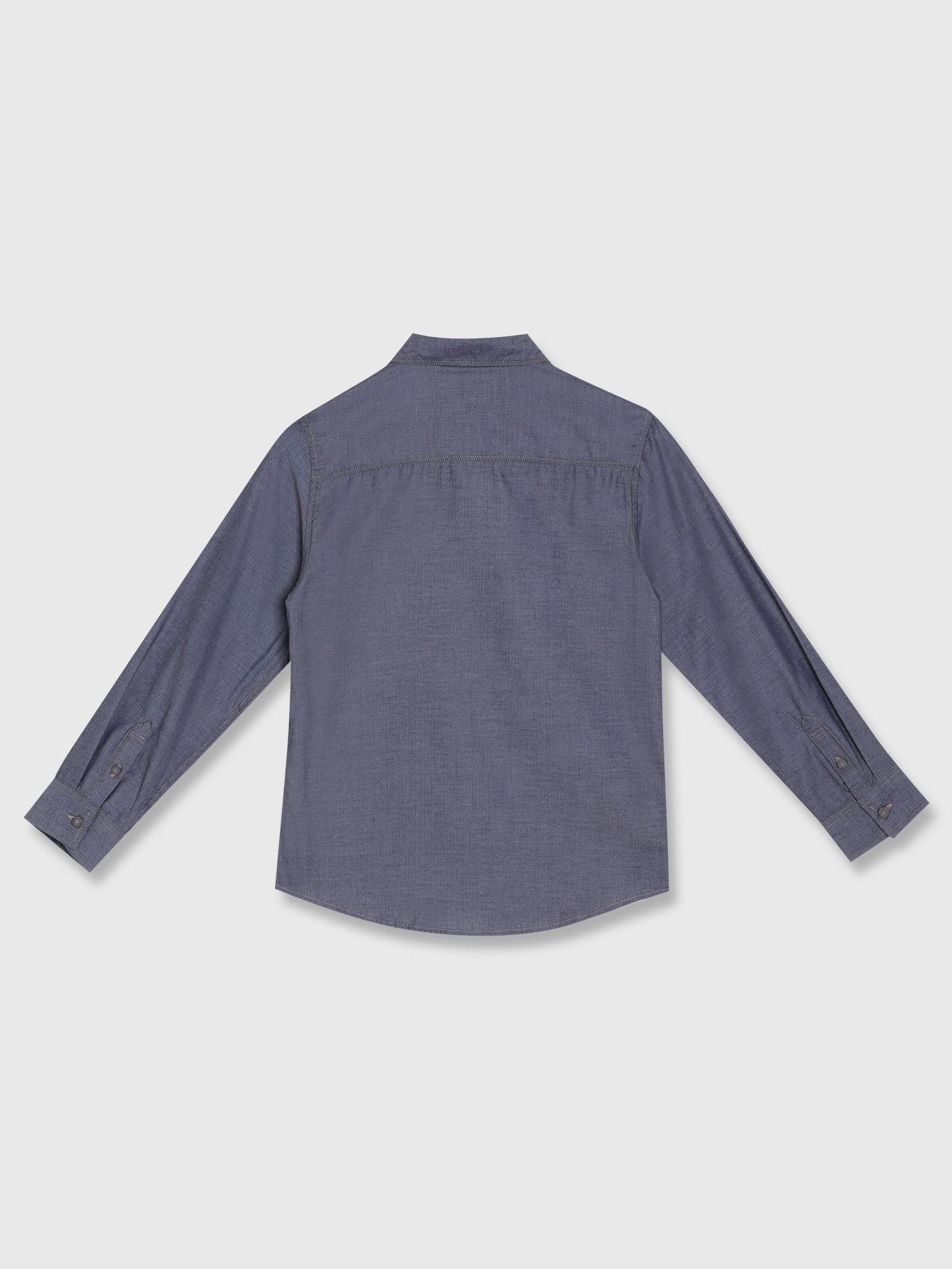 Camisa Niño Herringbone Gris Calvin Klein-1