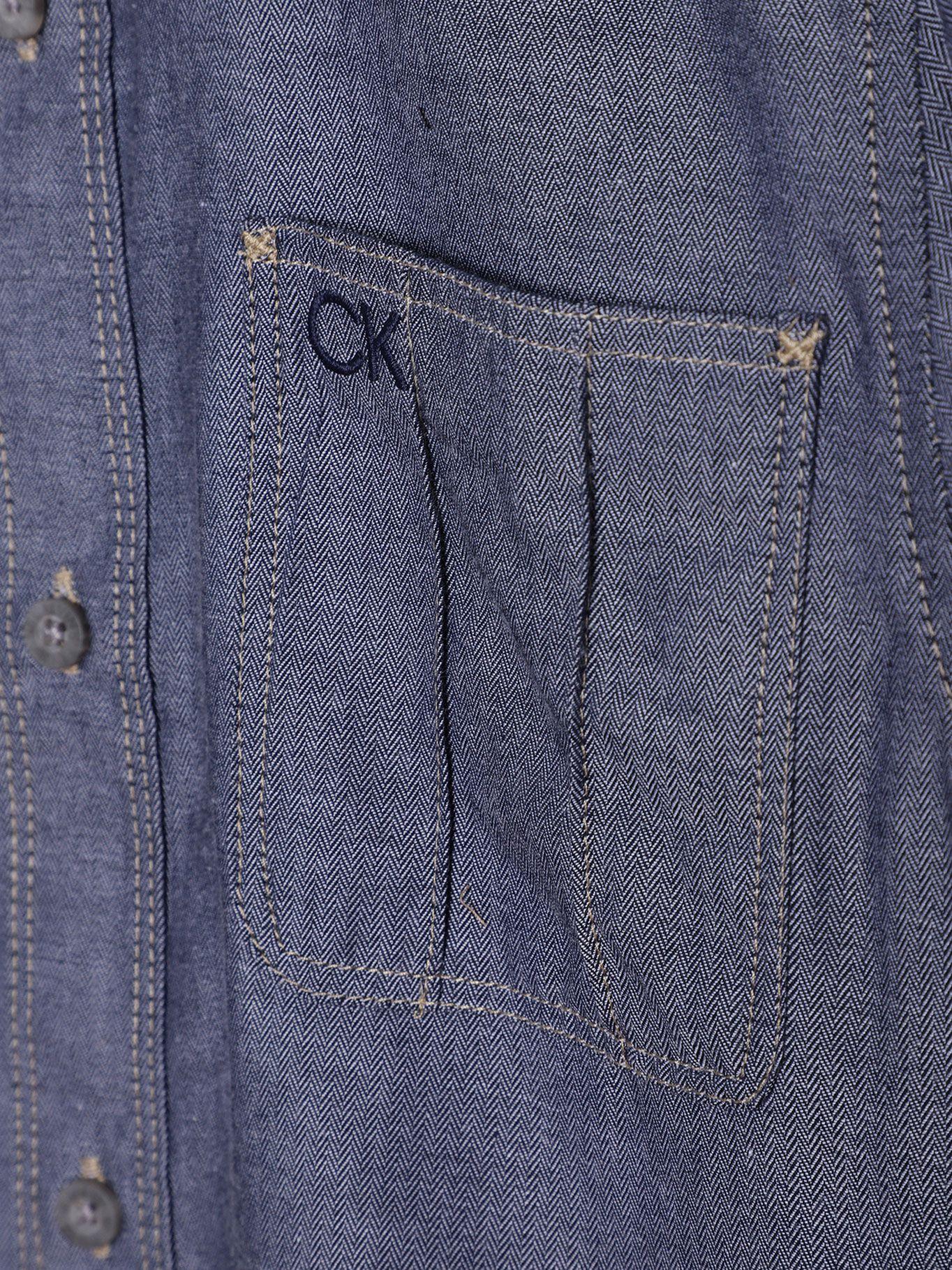 Camisa Niño Herringbone Gris Calvin Klein-2