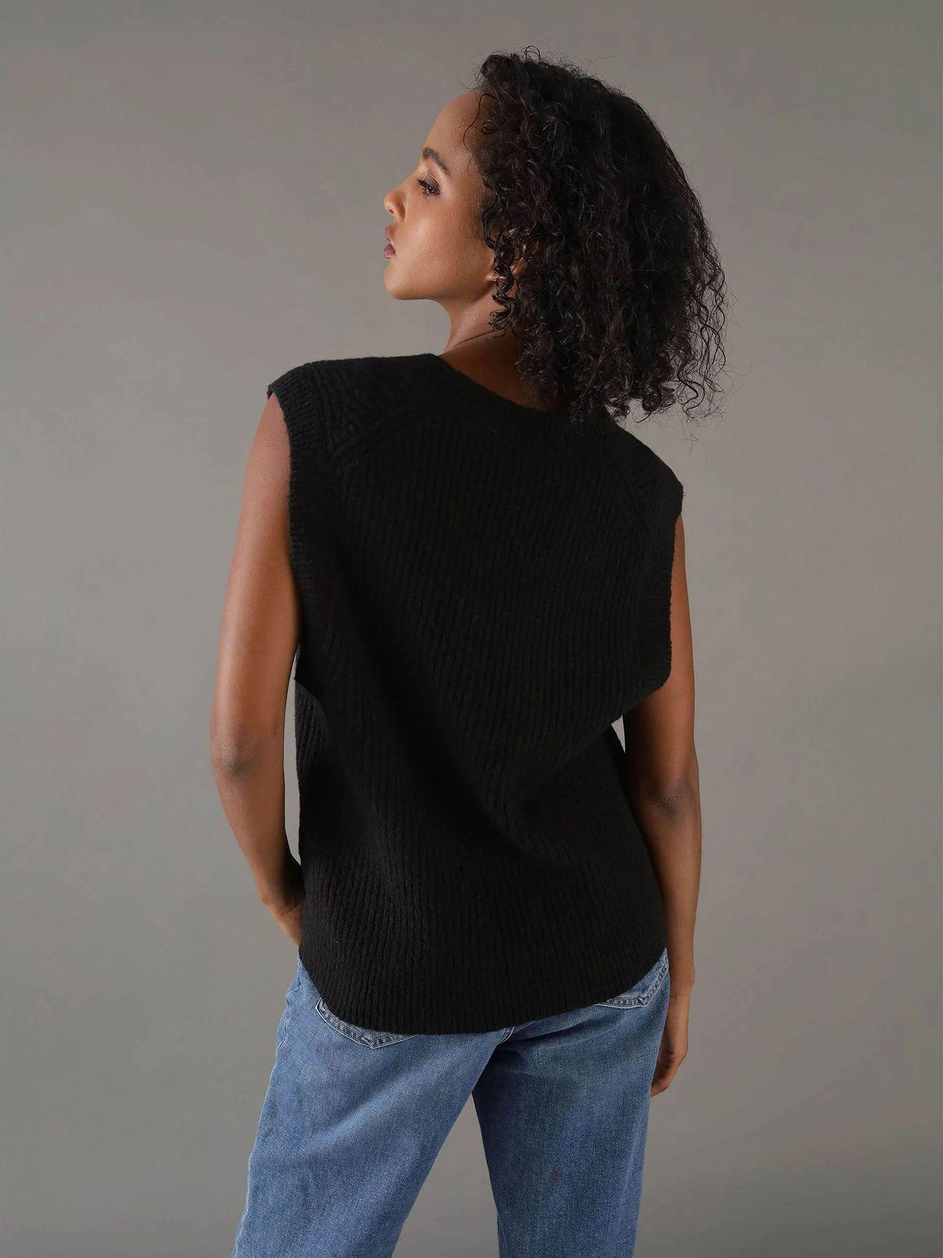 Sweater Boucle Rib V Neck Negro Calvin Klein-2