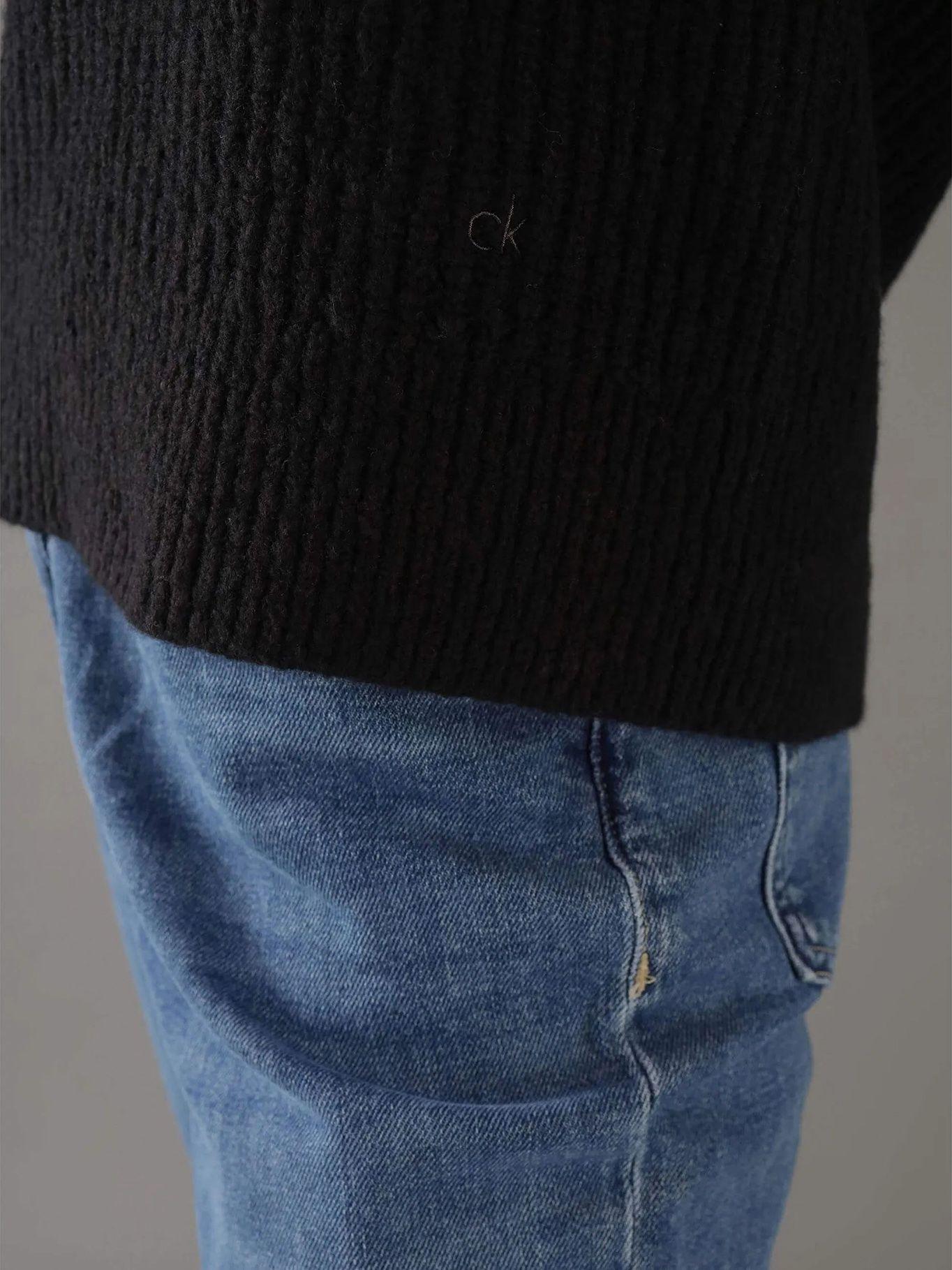 Sweater Boucle Rib V Neck Negro Calvin Klein-3