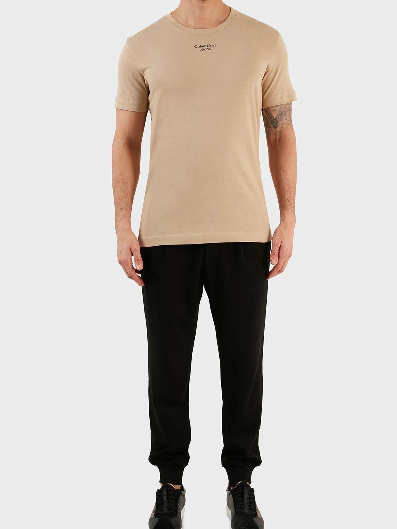 Camiseta slim de algodón orgánico Beige Calvin Klein-2