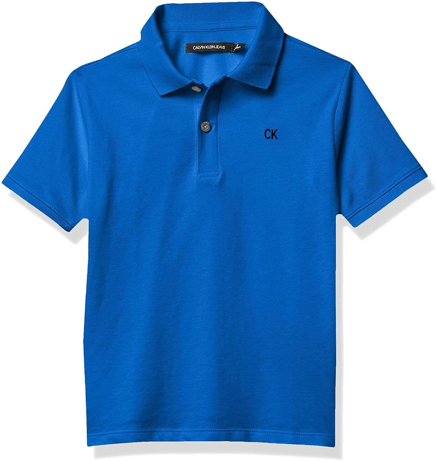Polo Niño Logo Pique  Azul Calvin Klein-0
