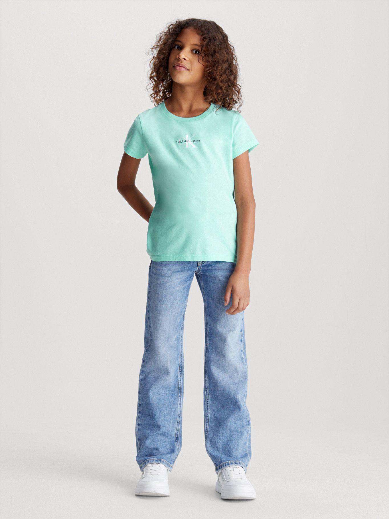Polera Niña Micr Monogram Verde Calvin Klein-1