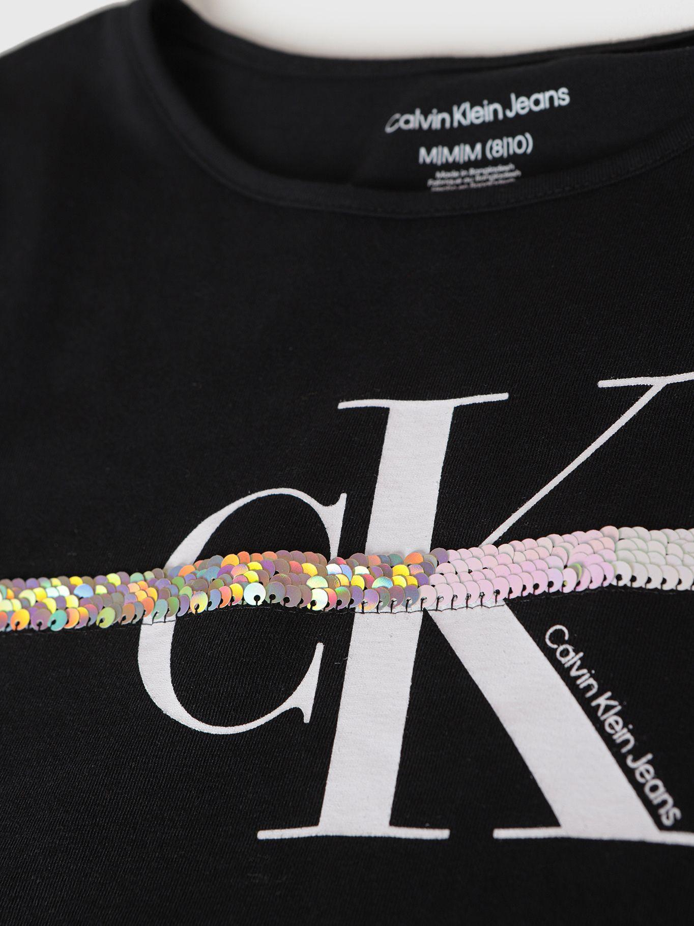 Polera Sequin Stripe Negro Calvin Klein-2