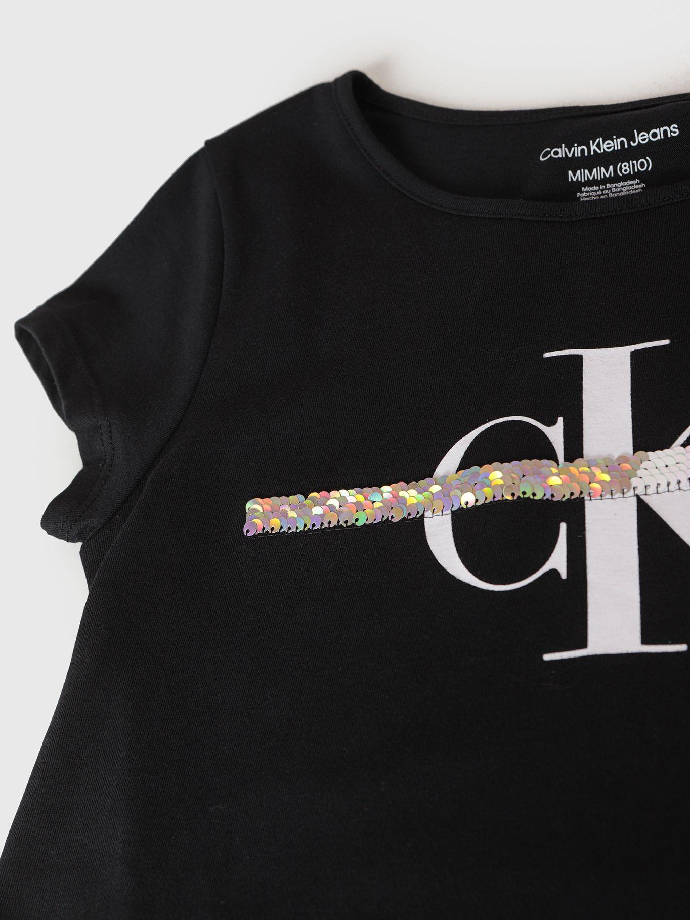 Polera Sequin Stripe Negro Calvin Klein-3